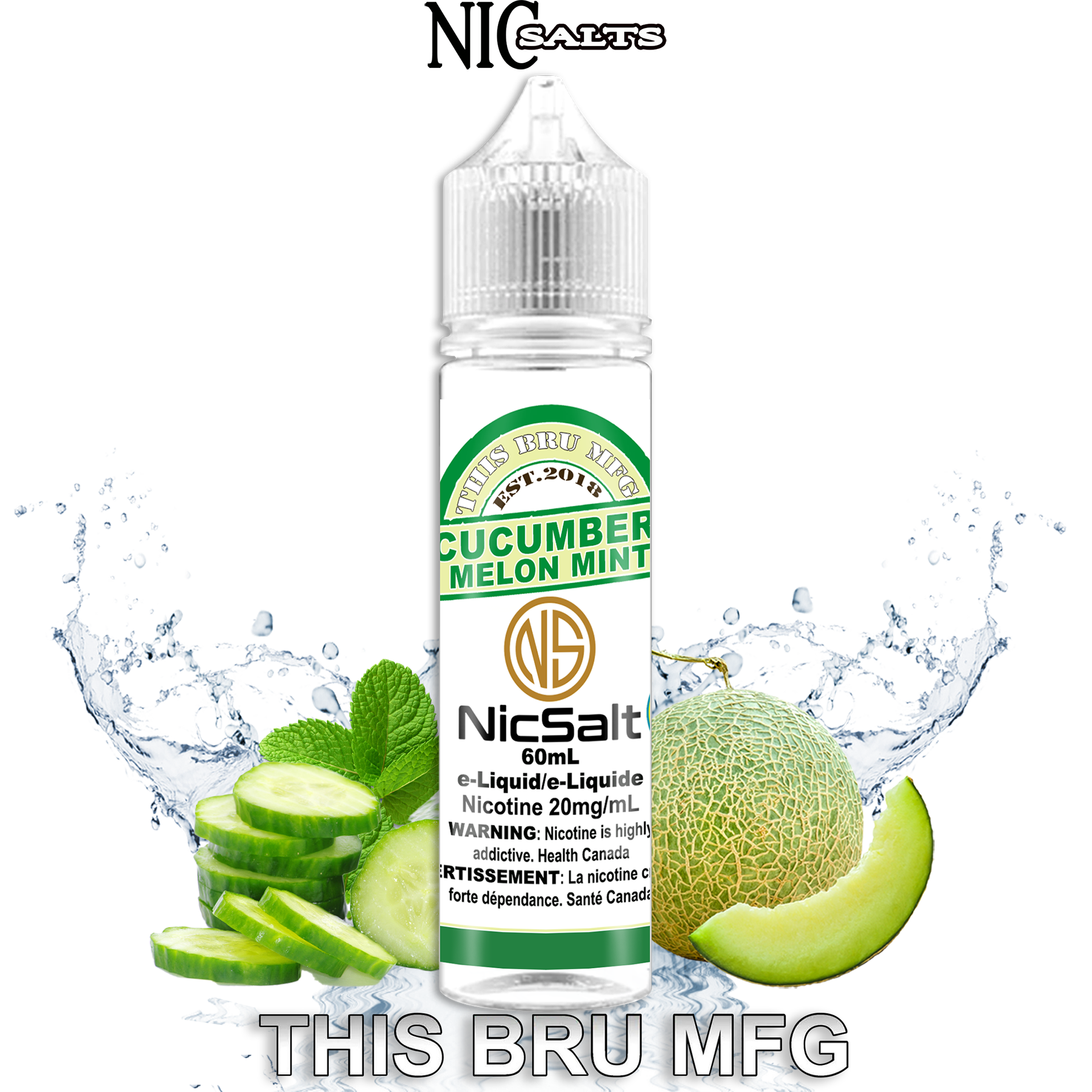 CUSTOM THIS BRU MFG SALT - CUCUMBER MELON MINT 60ML