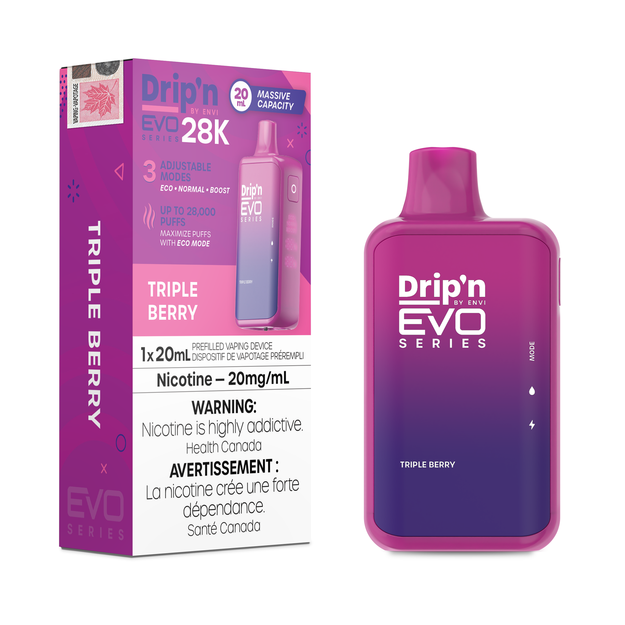 ENVI DRIP'N EVO 28K TRIPLE BERRY 20MG