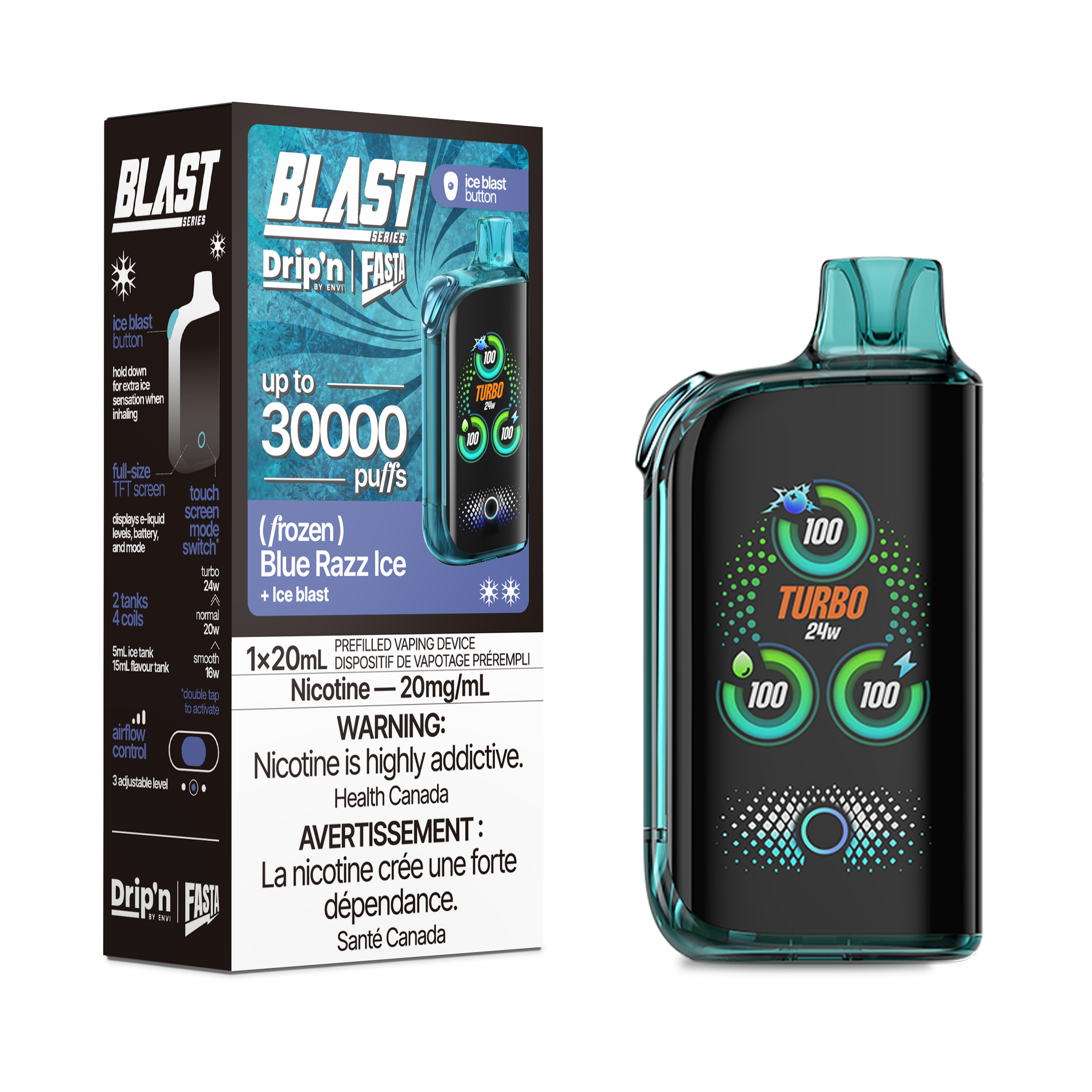 ENVI DRIP'N FASTA BLAST 30K BLUE RAZZ ICE 20MG