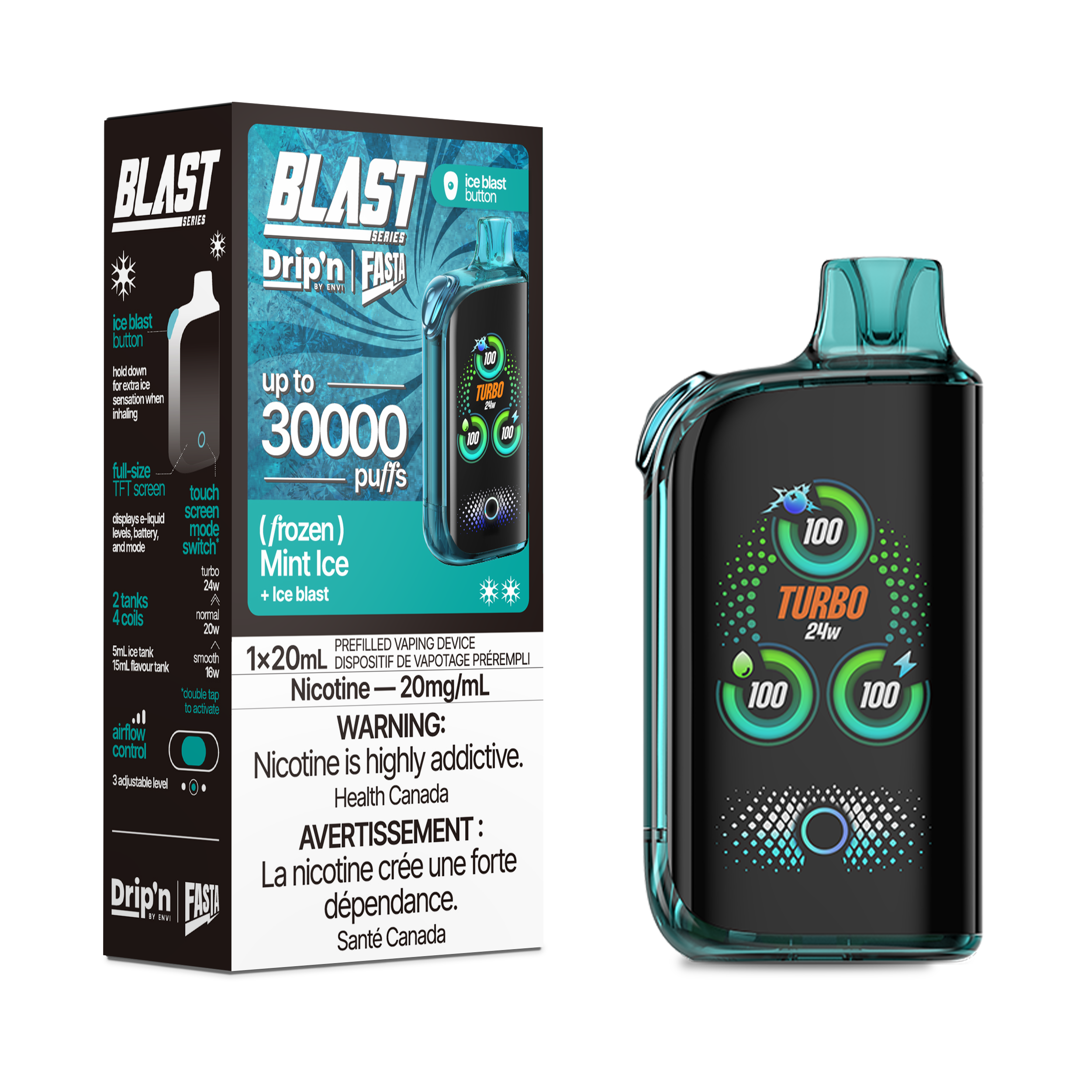 ENVI DRIP'N FASTA BLAST 30K MINT ICE 20MG