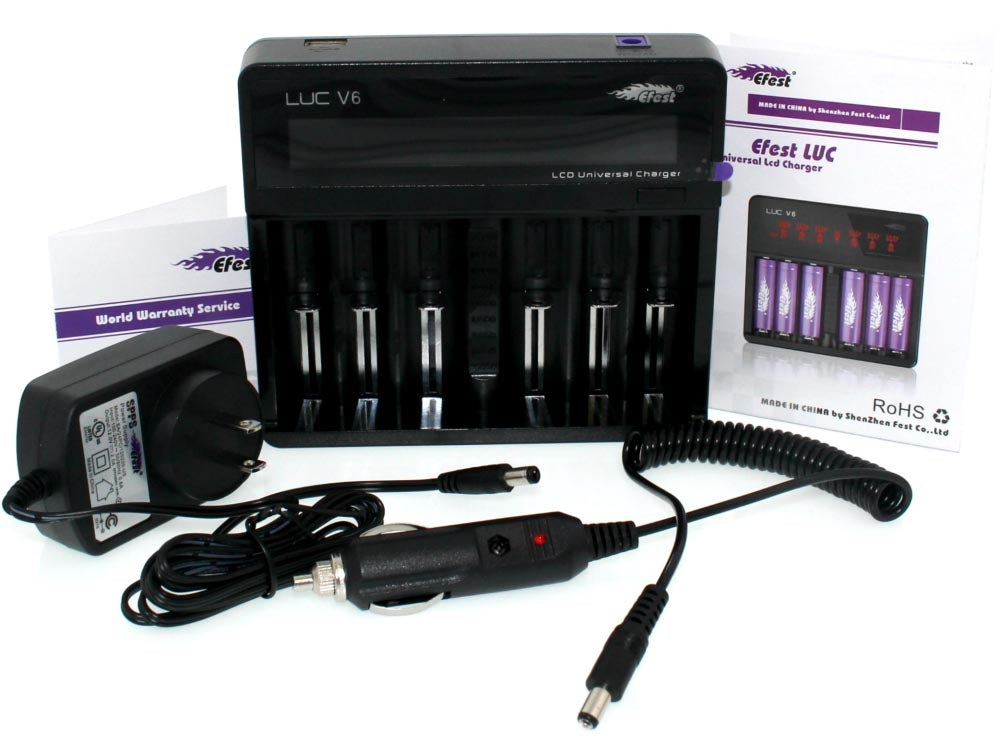 EFEST LUC BLU6 BATTERY CHARGER 6BAY LCD SCREEN