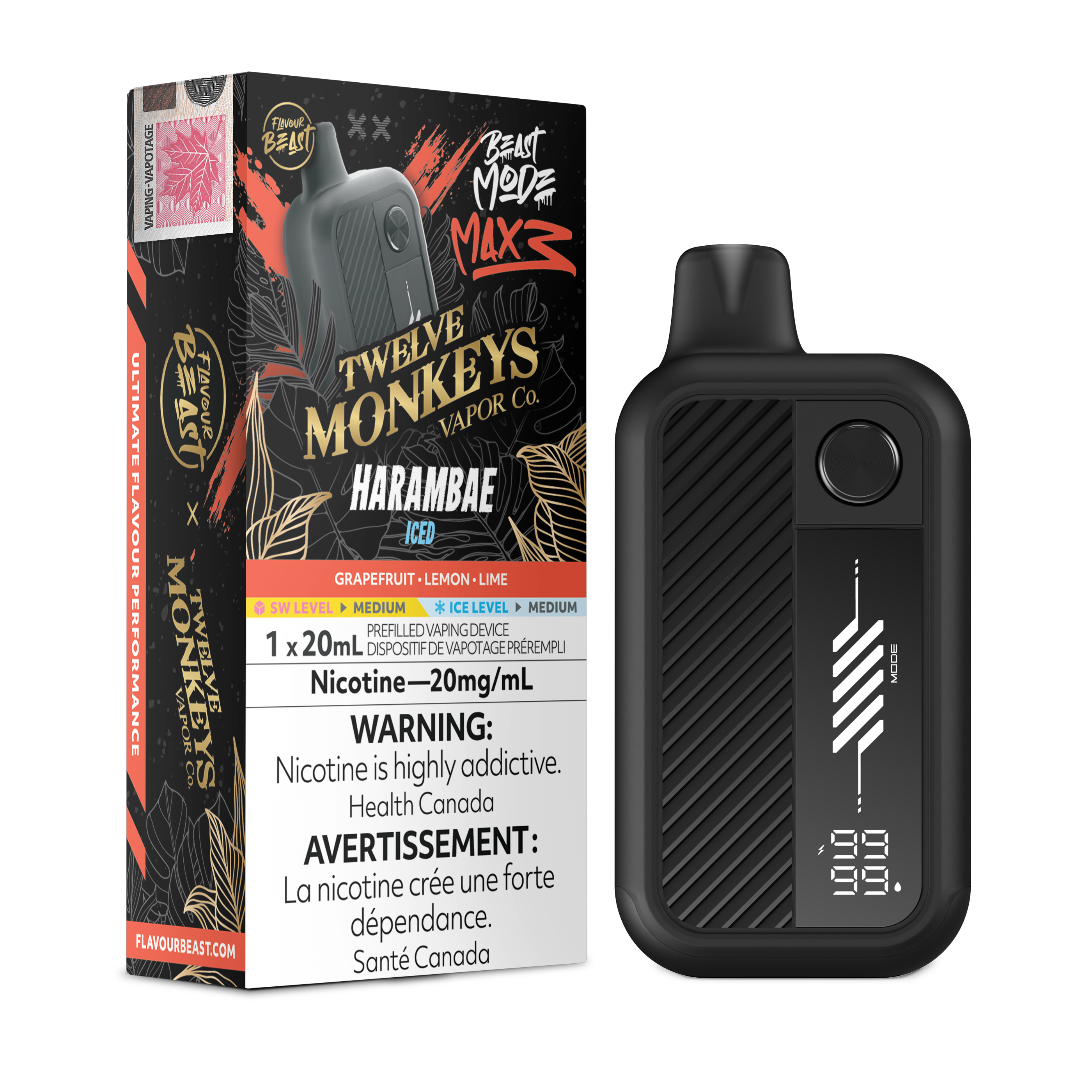 [BC/SK/NL] FLAVOUR BEAST x TWELVE MONKEYS BEAST MODE MAX 3 60K DISPOSABLE