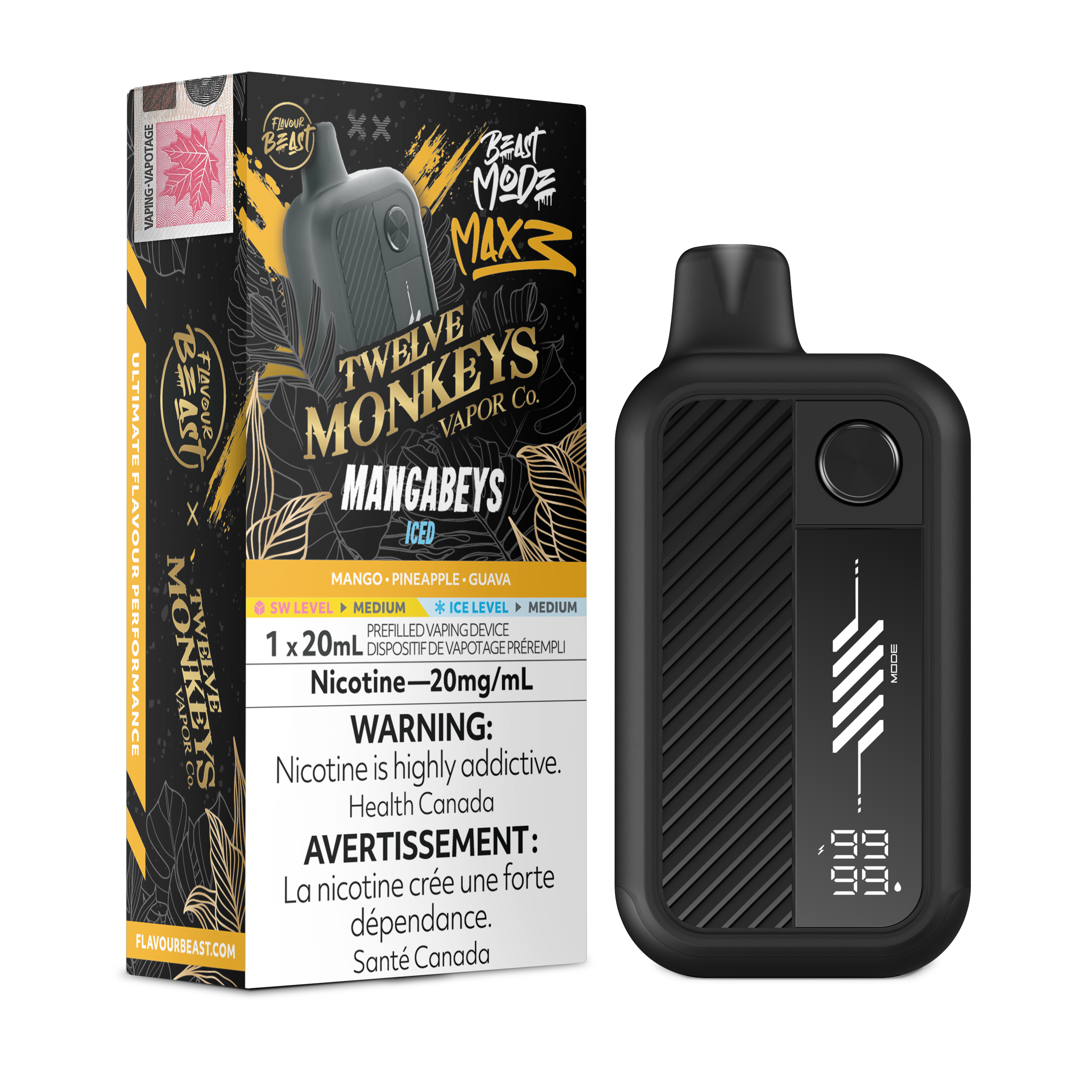 [BC/SK/NL] FLAVOUR BEAST x TWELVE MONKEYS BEAST MODE MAX 3 60K DISPOSABLE
