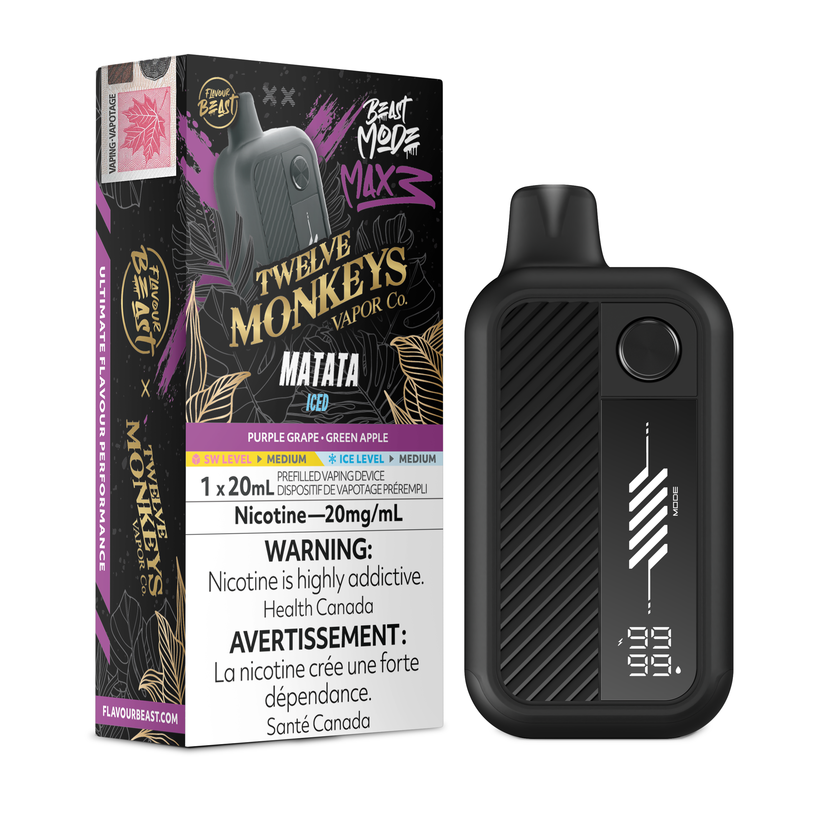 [BC/SK/NL] FLAVOUR BEAST x TWELVE MONKEYS BEAST MODE MAX 3 60K DISPOSABLE