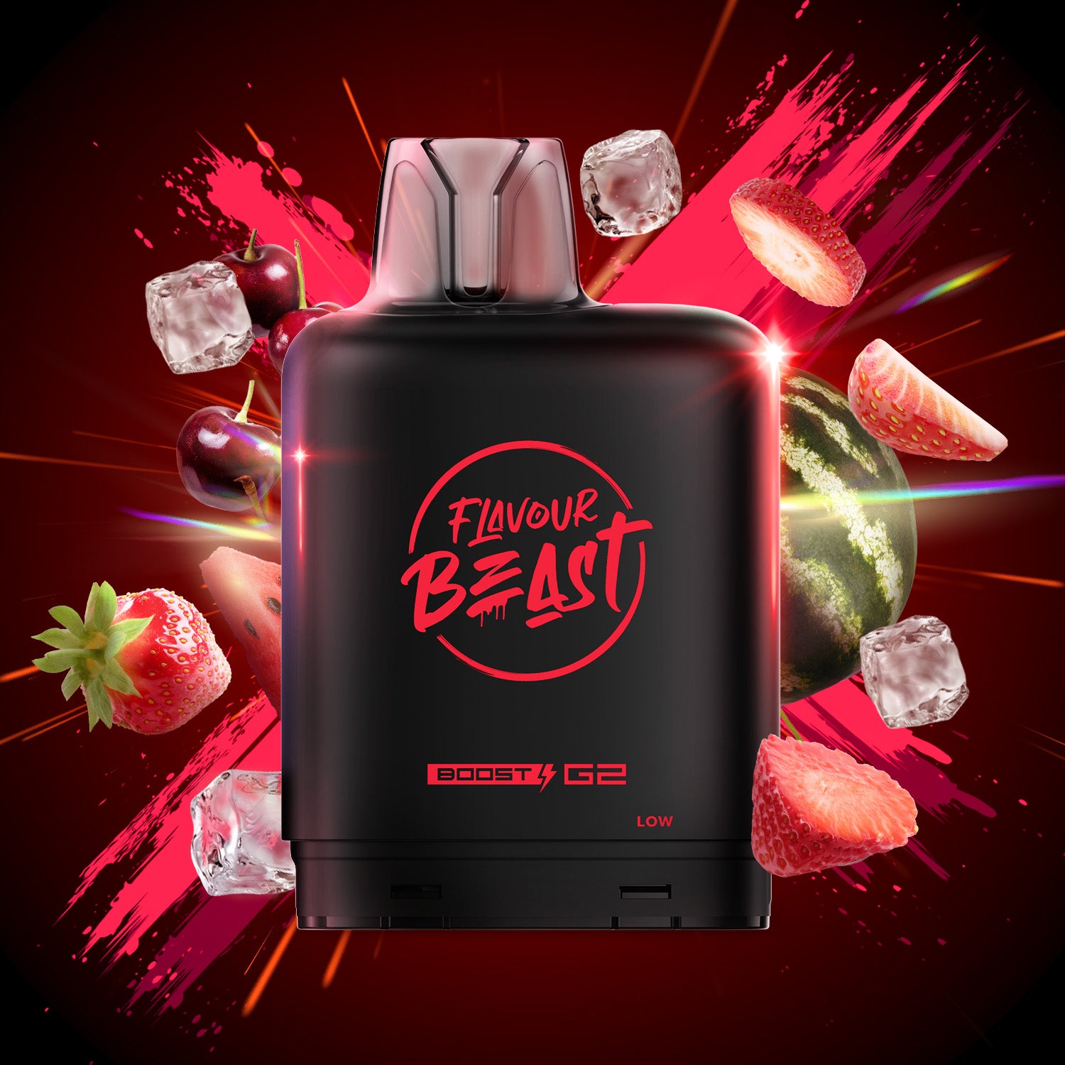 FLAVOUR BEAST LEVEL X BOOST G2 POD STRAWBERRY CHERRY WATERMELON