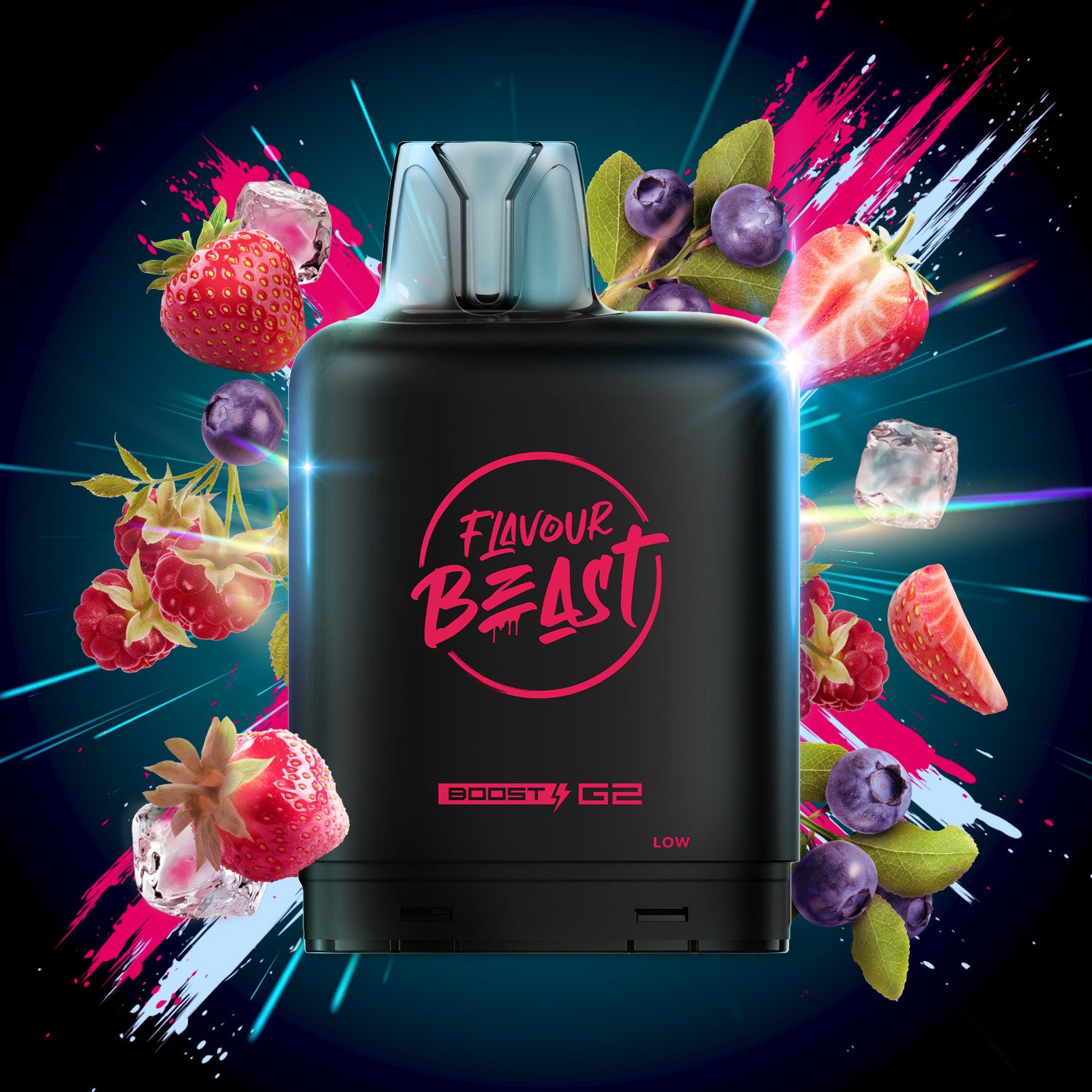 FLAVOUR BEAST LEVEL X BOOST G2 POD STRAWBERRY RASPBERRY BLUEBERRY 20MG