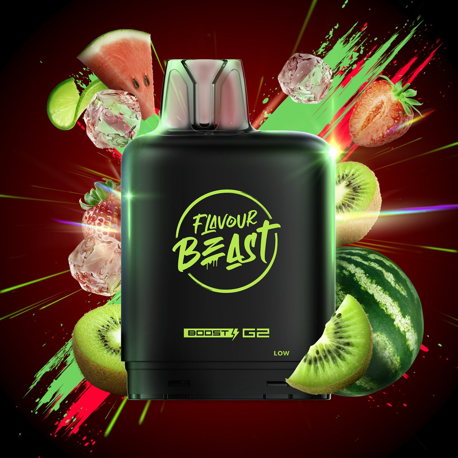 FLAVOUR BEAST LEVEL X BOOST G2 POD WATERMELON STRAWBERRY KIWI 20MG