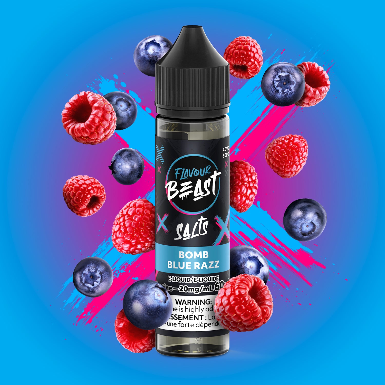 FLAVOUR BEAST SALT - BOMB BLUE RAZZ 60ML