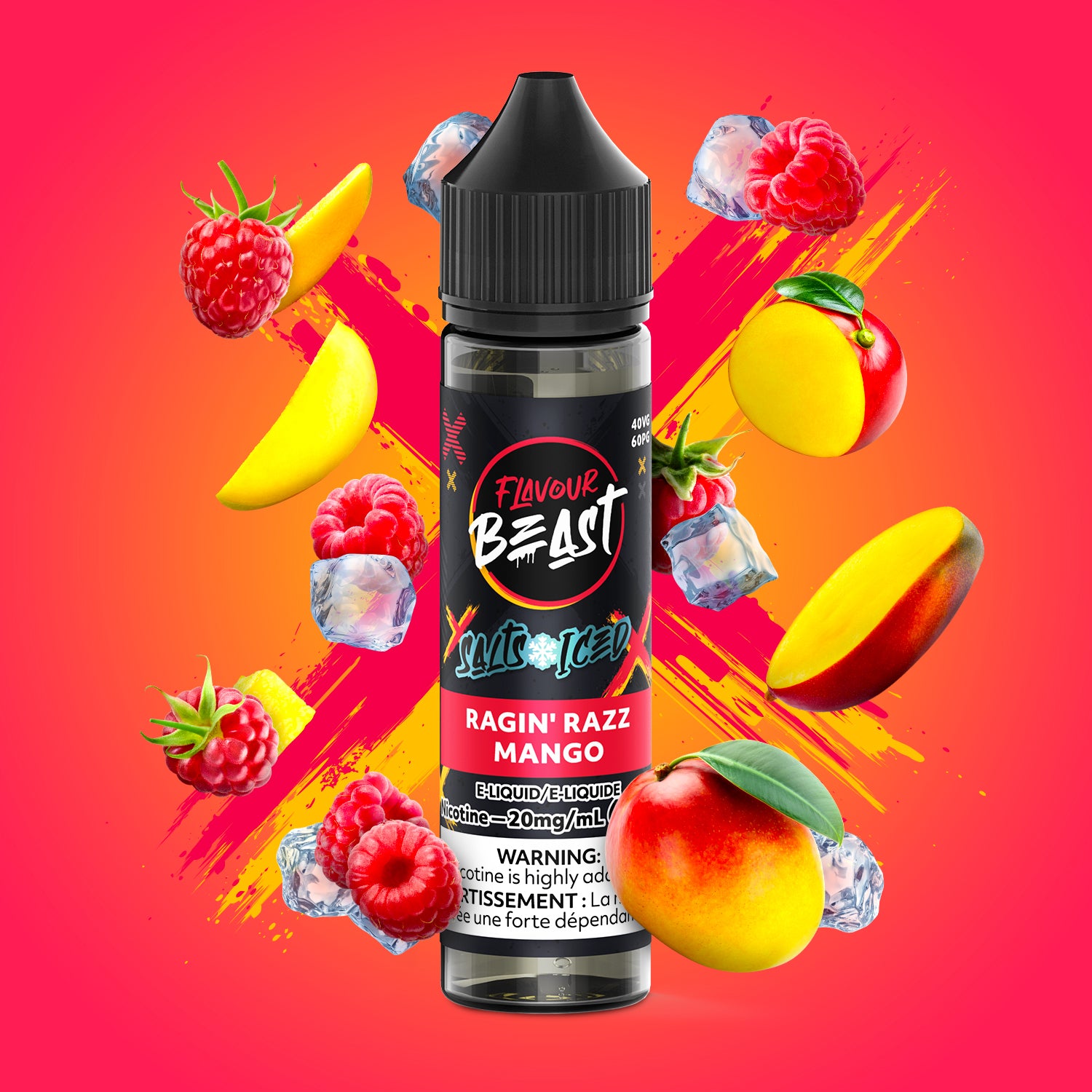 FLAVOUR BEAST SALT - RAGIN' RAZZ MANGO ICED 60ML