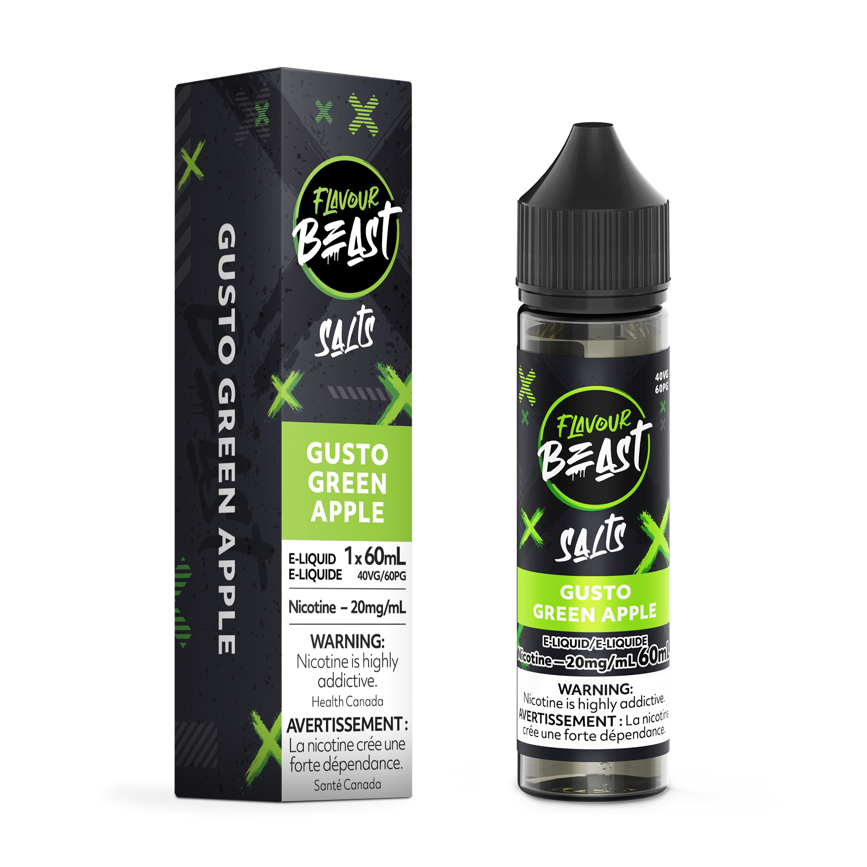 FLAVOUR BEAST SALT - GUSTO GREEN APPLE 60ML