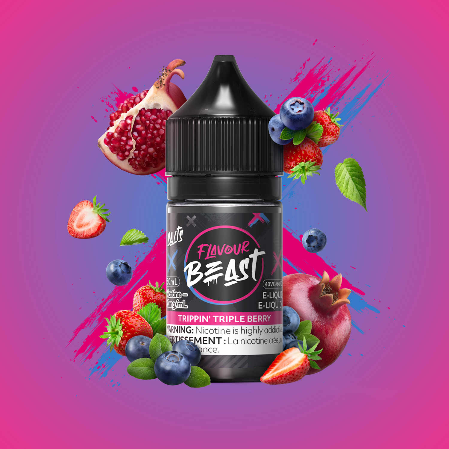 FLAVOUR BEAST SALT - TRIPPIN' TRIPLE BERRY 30ML