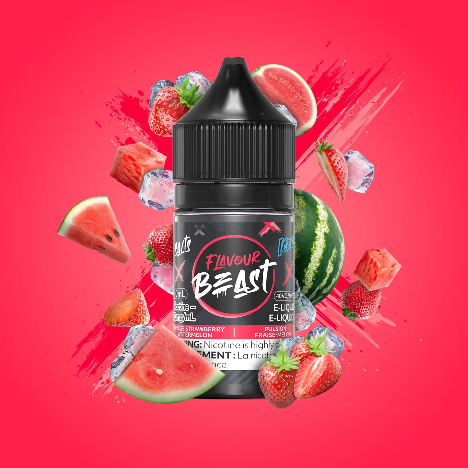 FLAVOUR BEAST SALT - SAVAGE STRAWBERRY WATERMELON ICED 30ML