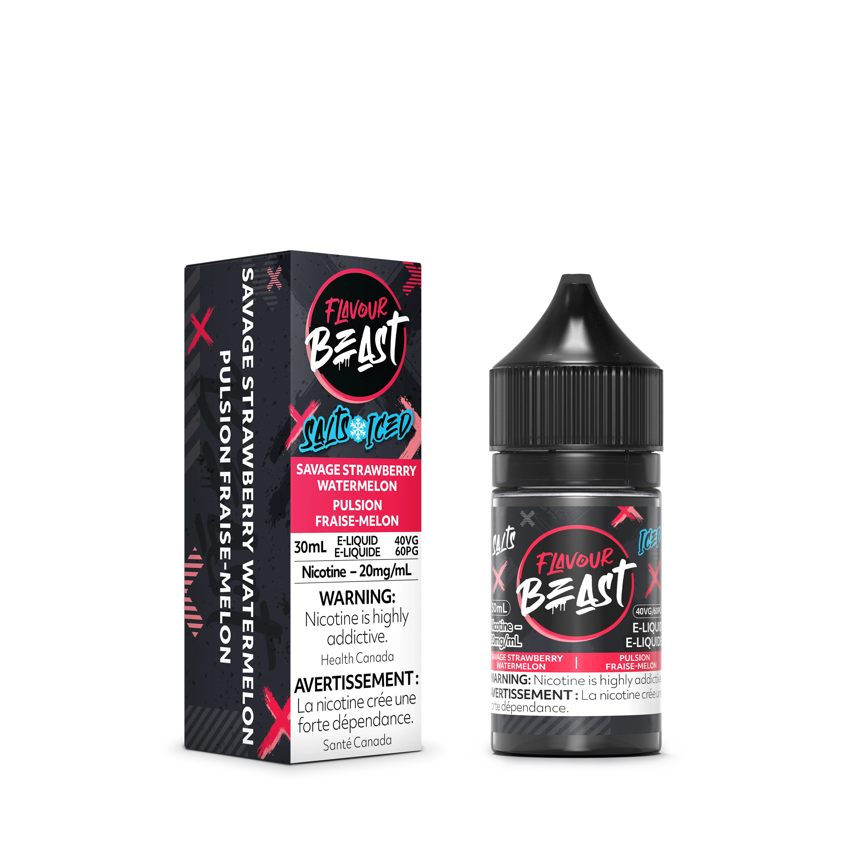 FLAVOUR BEAST SALT - SAVAGE STRAWBERRY WATERMELON ICED 30ML