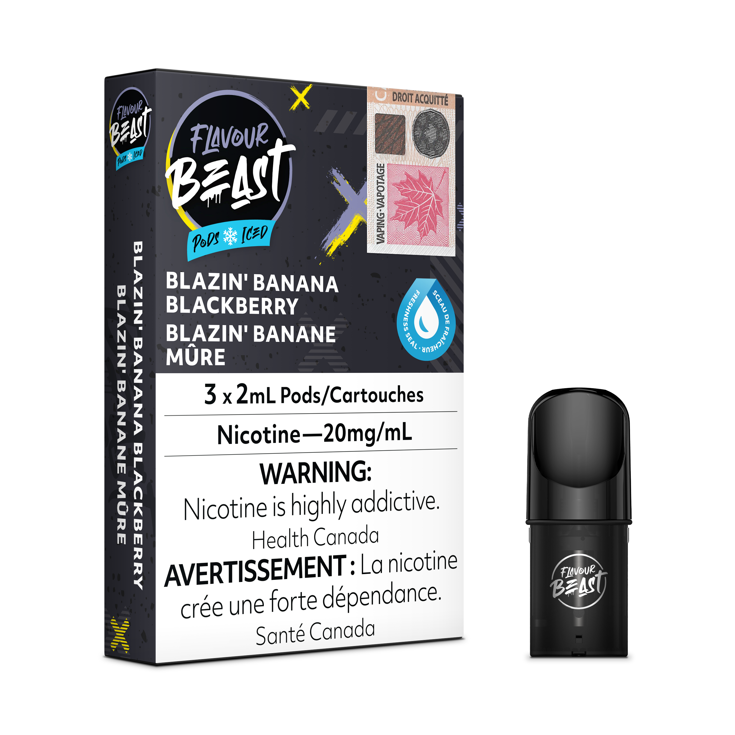 FLAVOUR BEAST S-POD 3P BANANA BLACKBERRY ICE 20MG