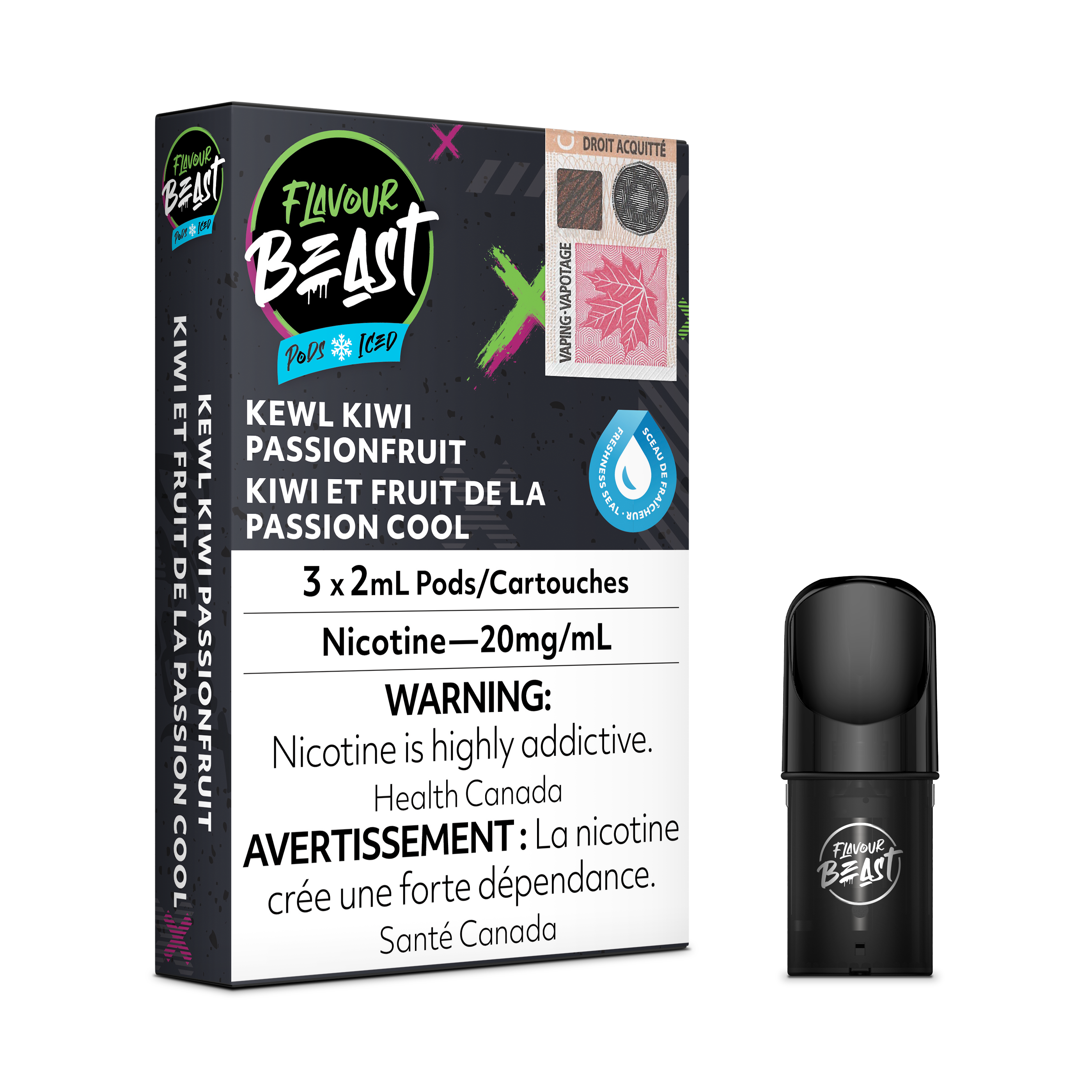 FLAVOUR BEAST S-POD 3P KIWI PASSIONFRUIT ICE 20MG