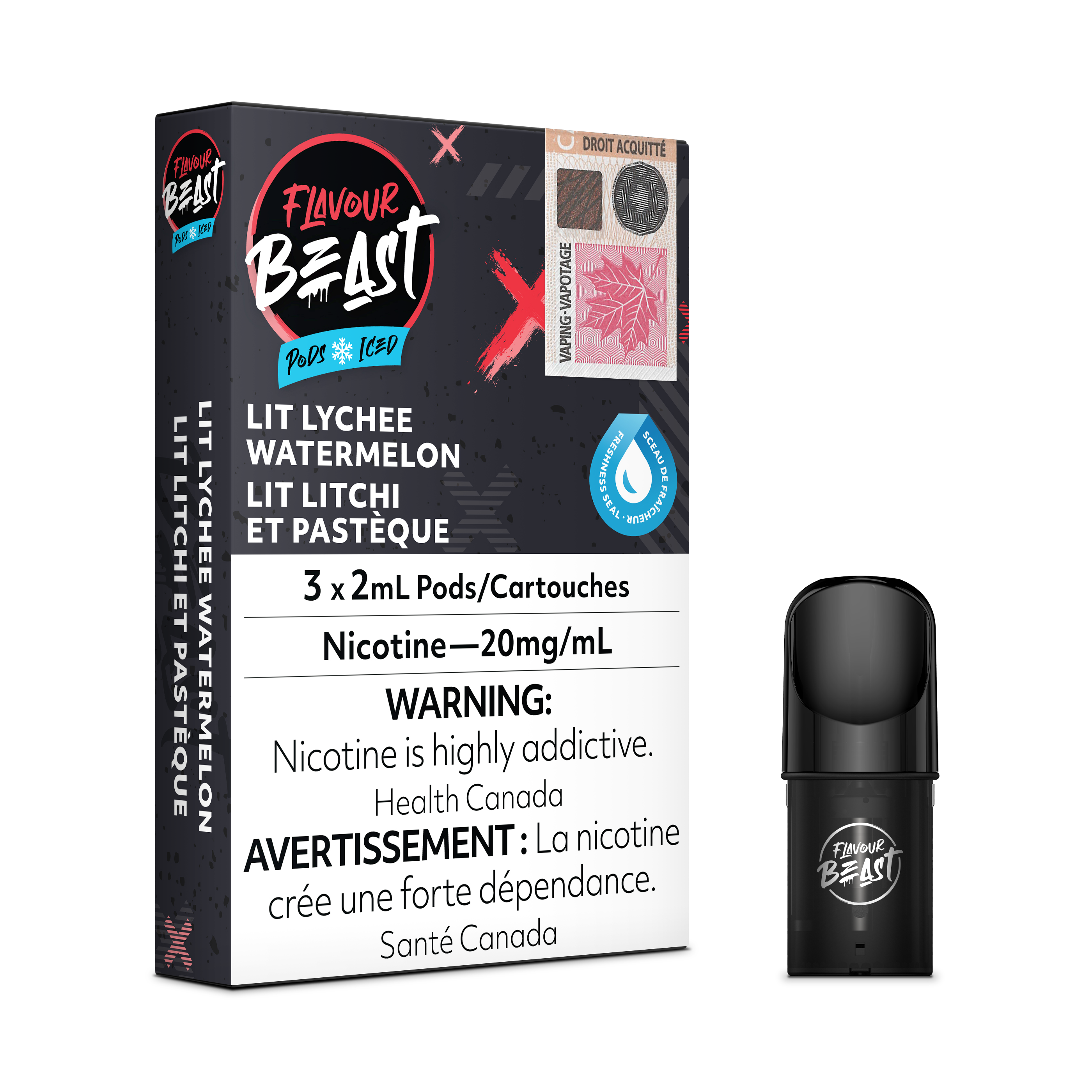 FLAVOUR BEAST S-POD 3P LYCHEE WATERMELON ICE 20MG