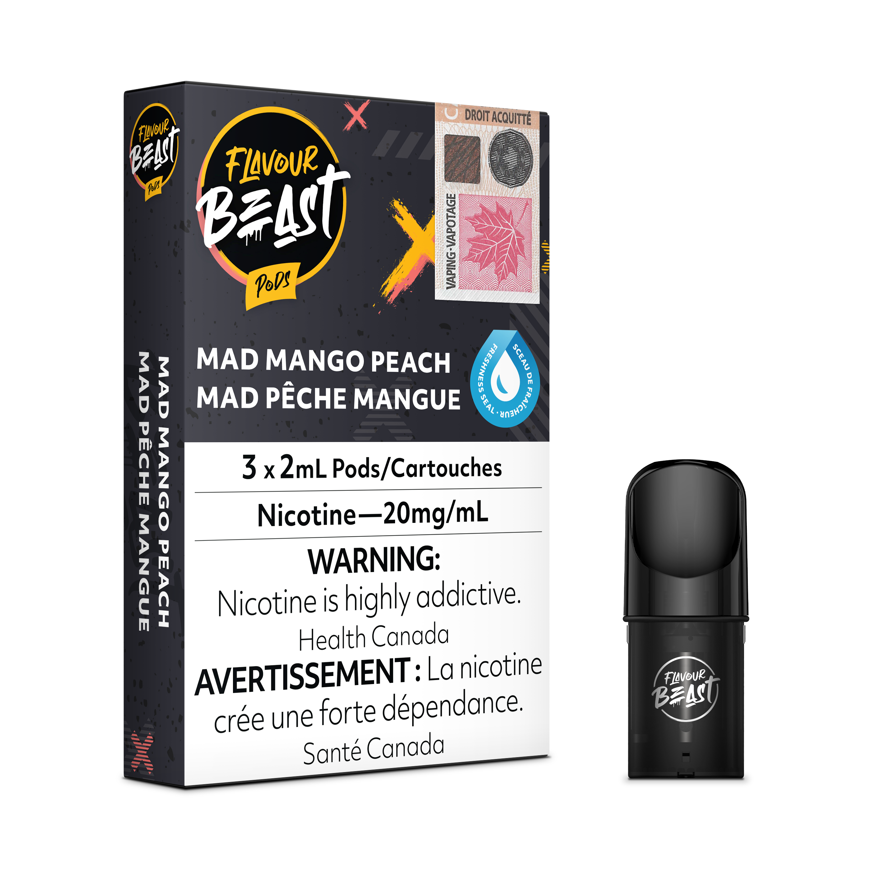 FLAVOUR BEAST S-POD 3P MANGO PEACH 20MG