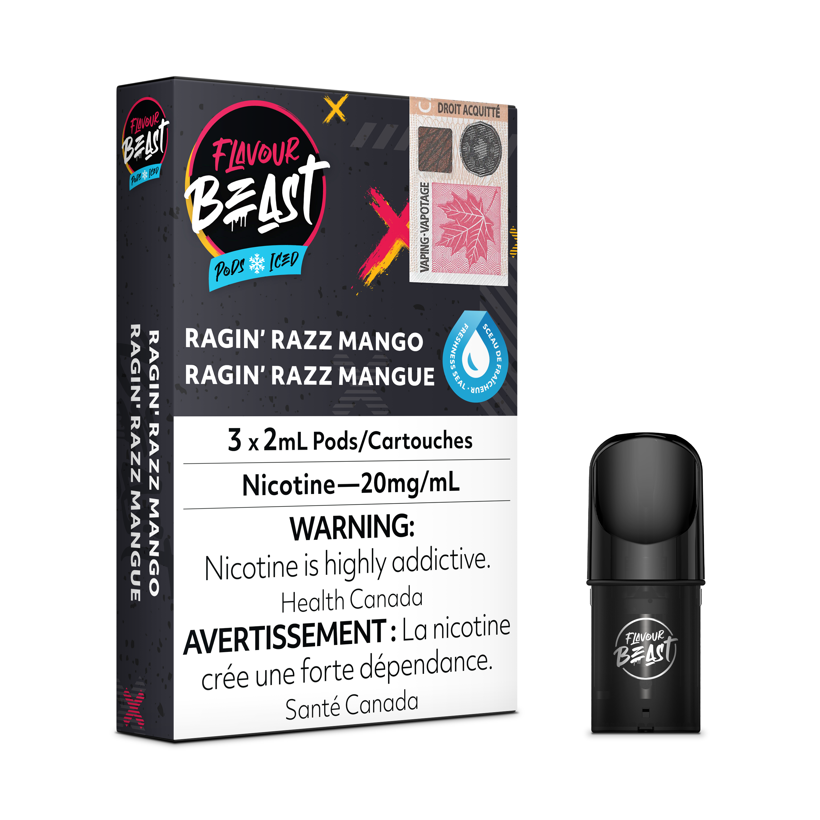 FLAVOUR BEAST S-POD 3P RAZZ MANGO ICE 20MG