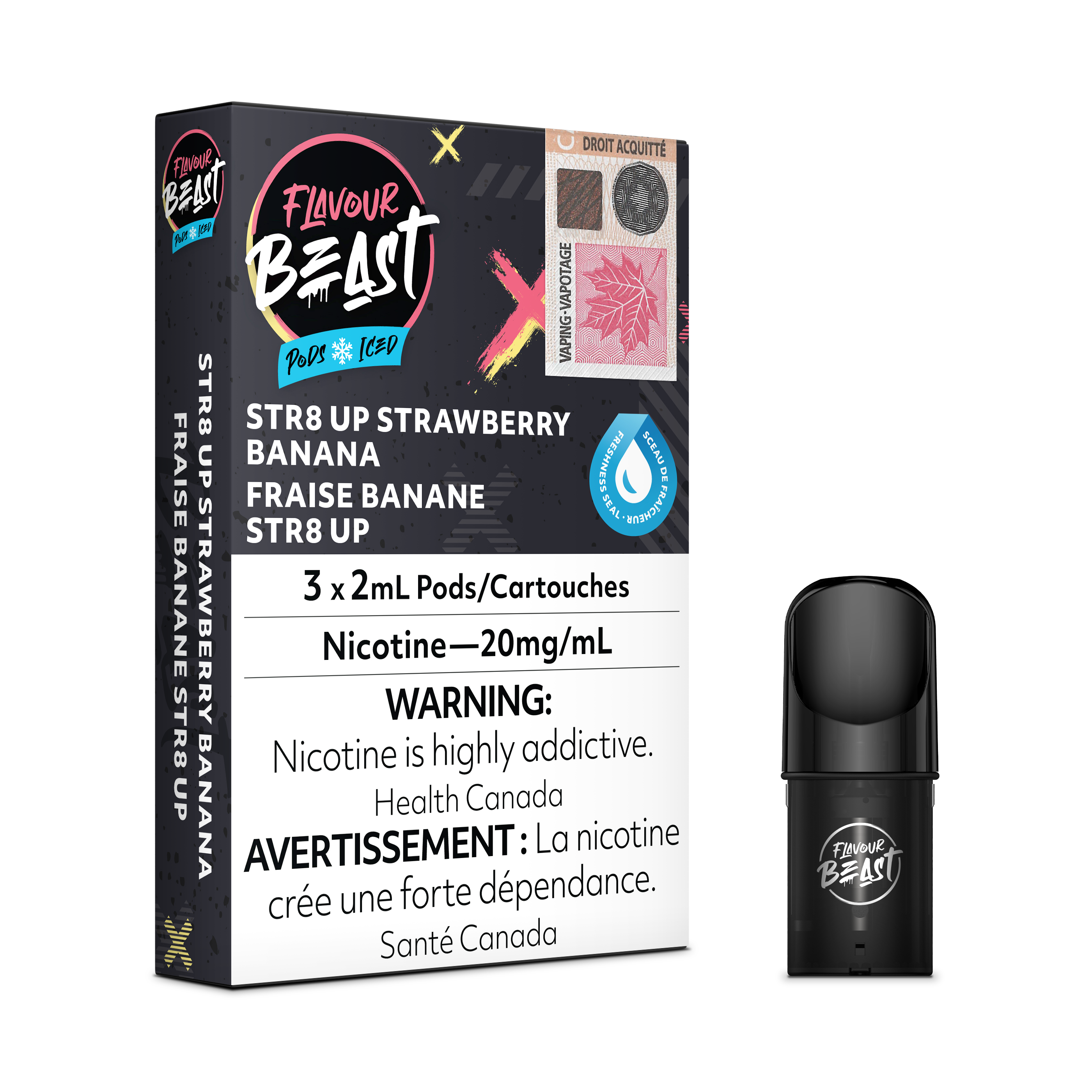 FLAVOUR BEAST S-POD 3P STRAWBERRY BANANA ICE 20MG