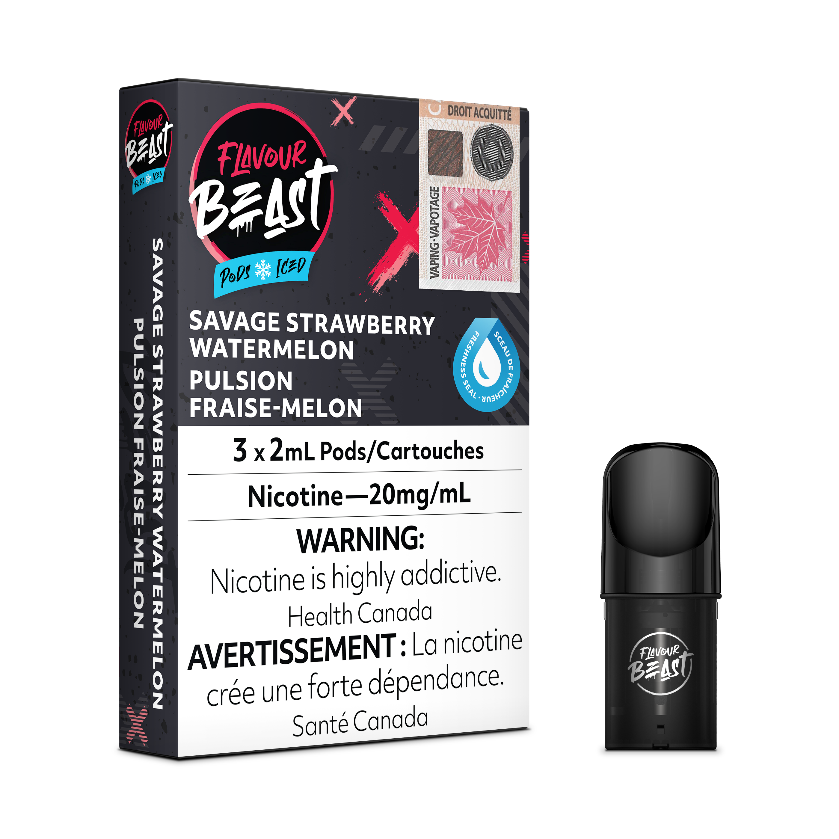 FLAVOUR BEAST S-POD 3P STRAWBERRY WATERMELON ICE 20MG