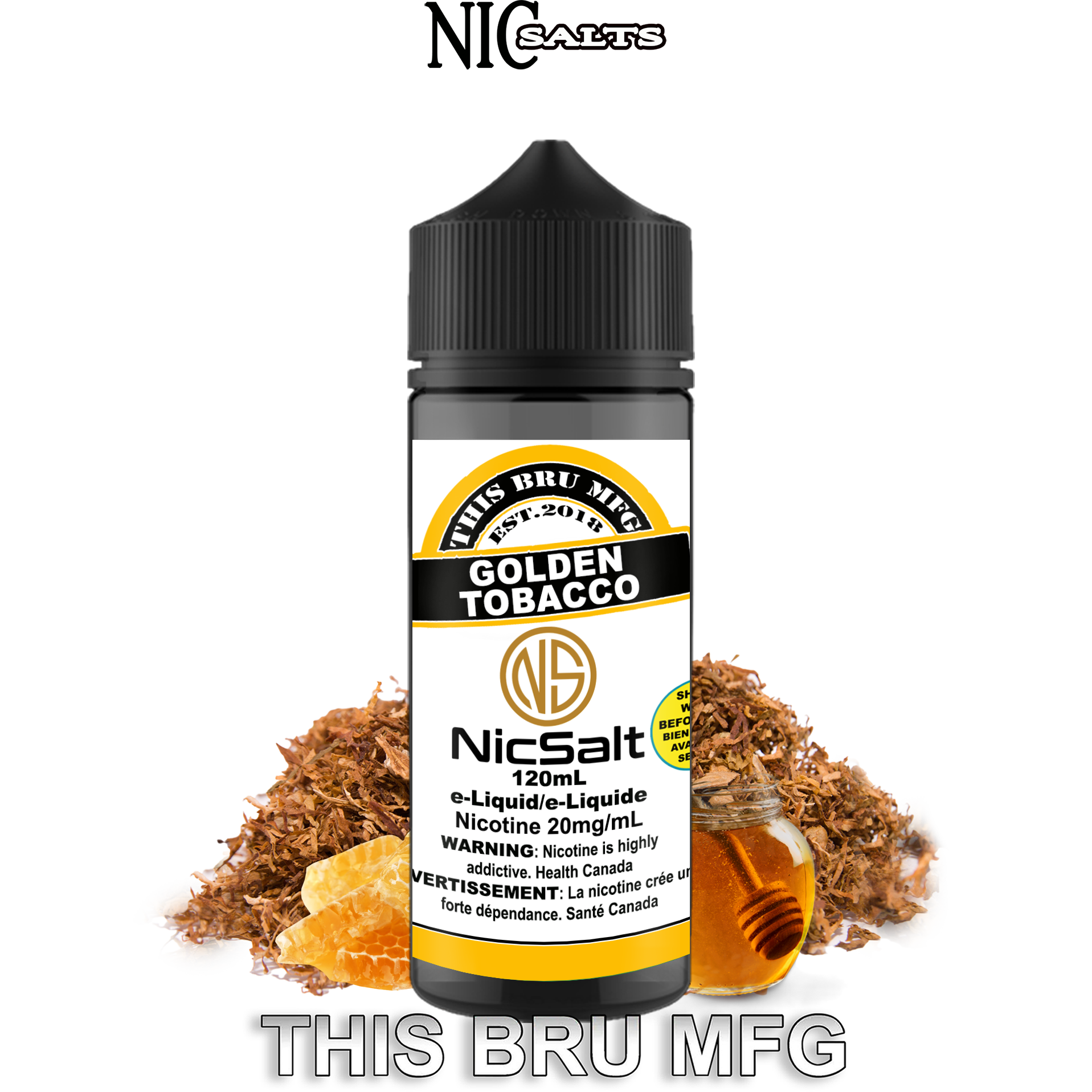 CUSTOM THIS BRU MFG SALT - GOLDEN TOBACCO 120ML