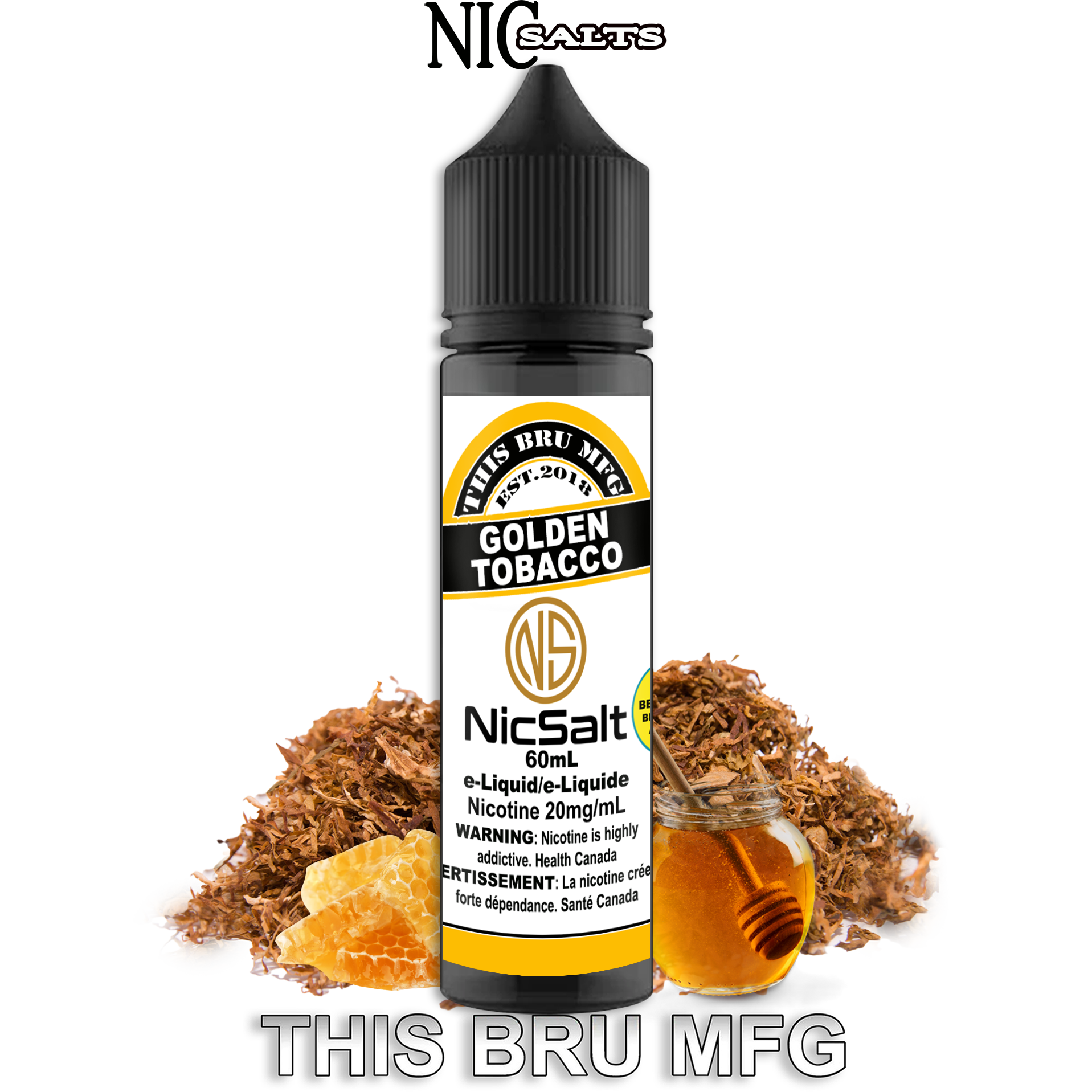 CUSTOM THIS BRU MFG SALT - GOLDEN TOBACCO 60ML