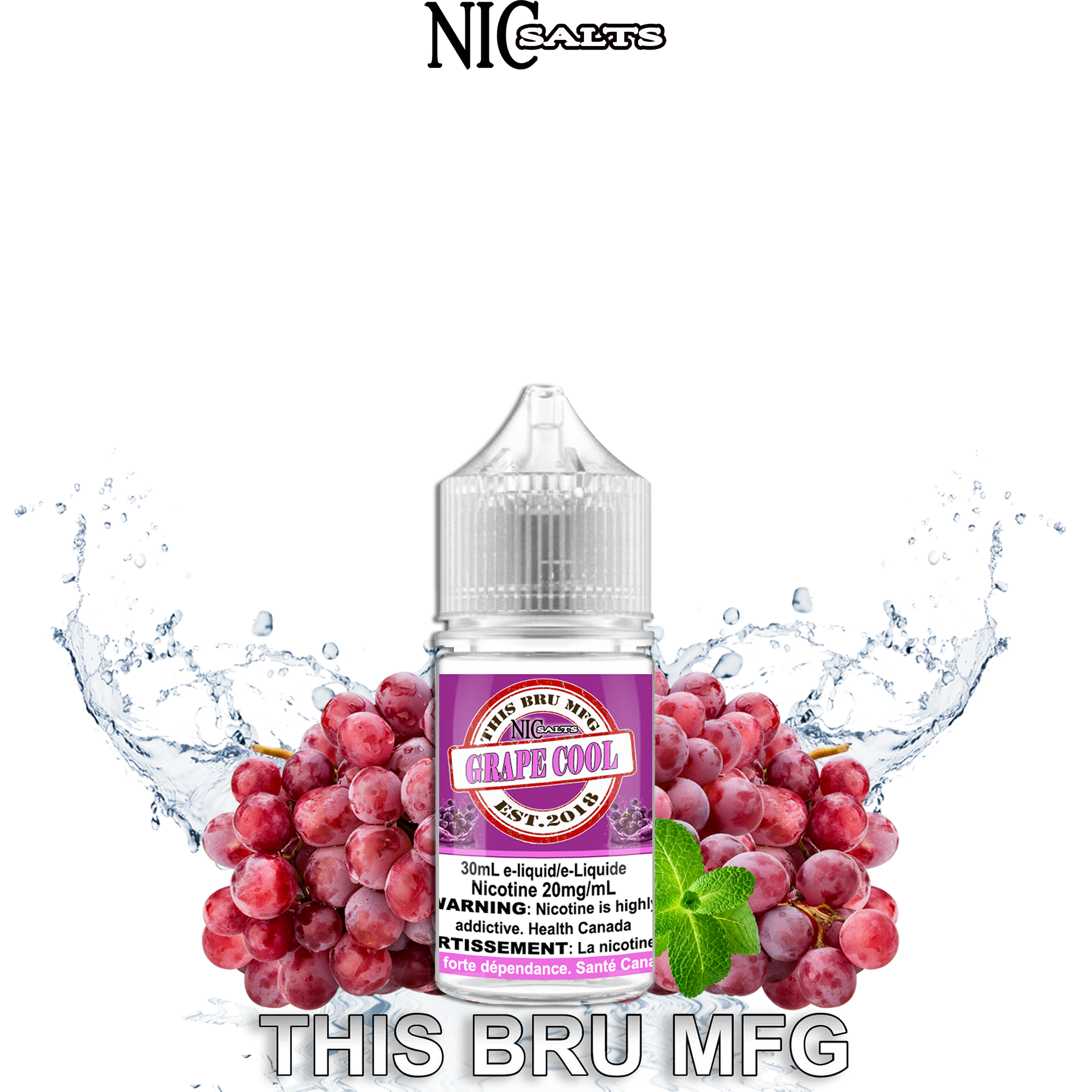 CUSTOM THIS BRU MFG SALT - GRAPE COOL 30ML