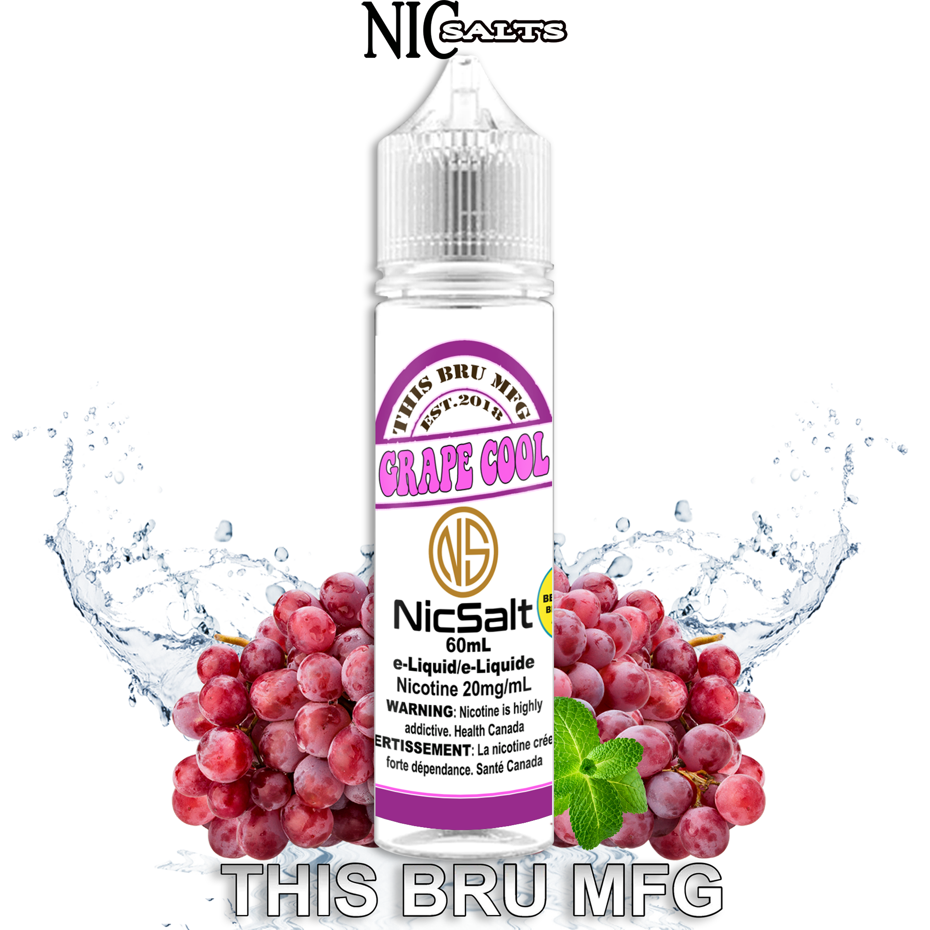 CUSTOM THIS BRU MFG SALT - GRAPE COOL 60ML