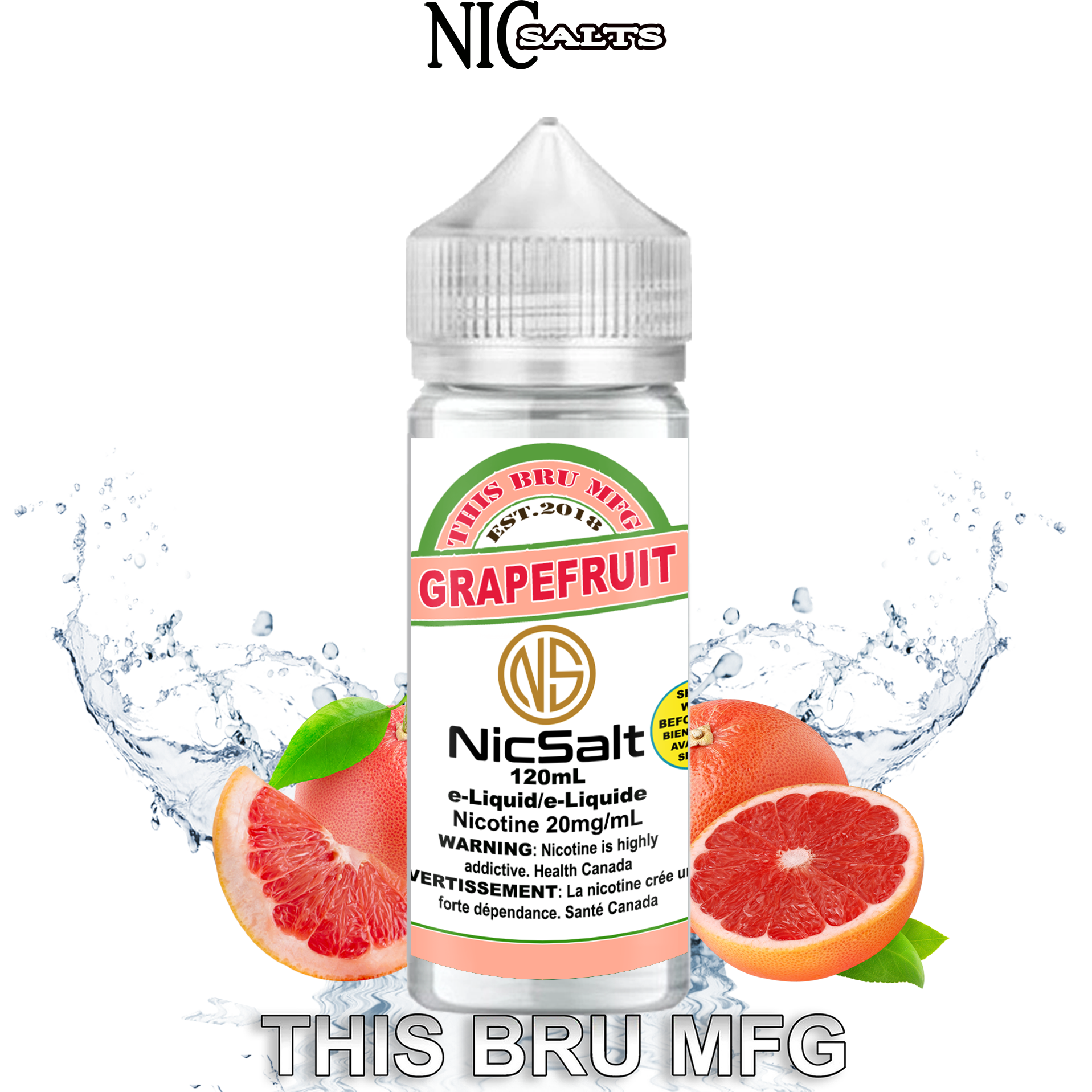 CUSTOM THIS BRU MFG SALT - GRAPEFRUIT 120ML