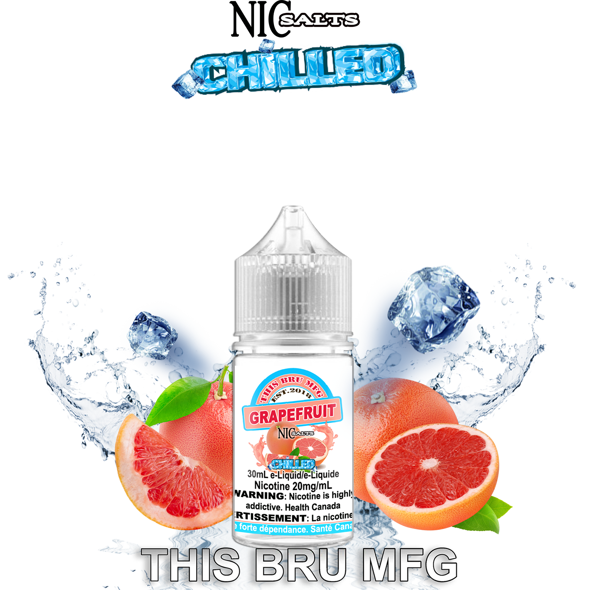 CUSTOM THIS BRU MFG SALT - GRAPEFRUIT CHILLED 30ML