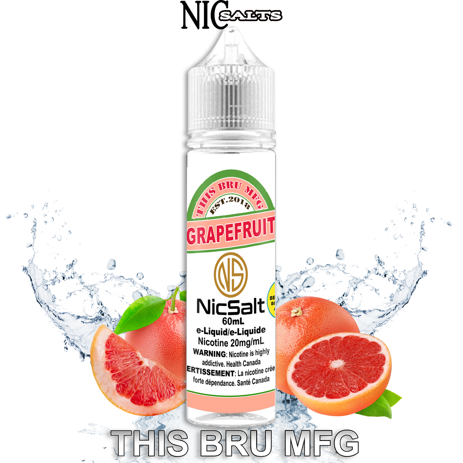 CUSTOM THIS BRU MFG SALT - GRAPEFRUIT 60ML