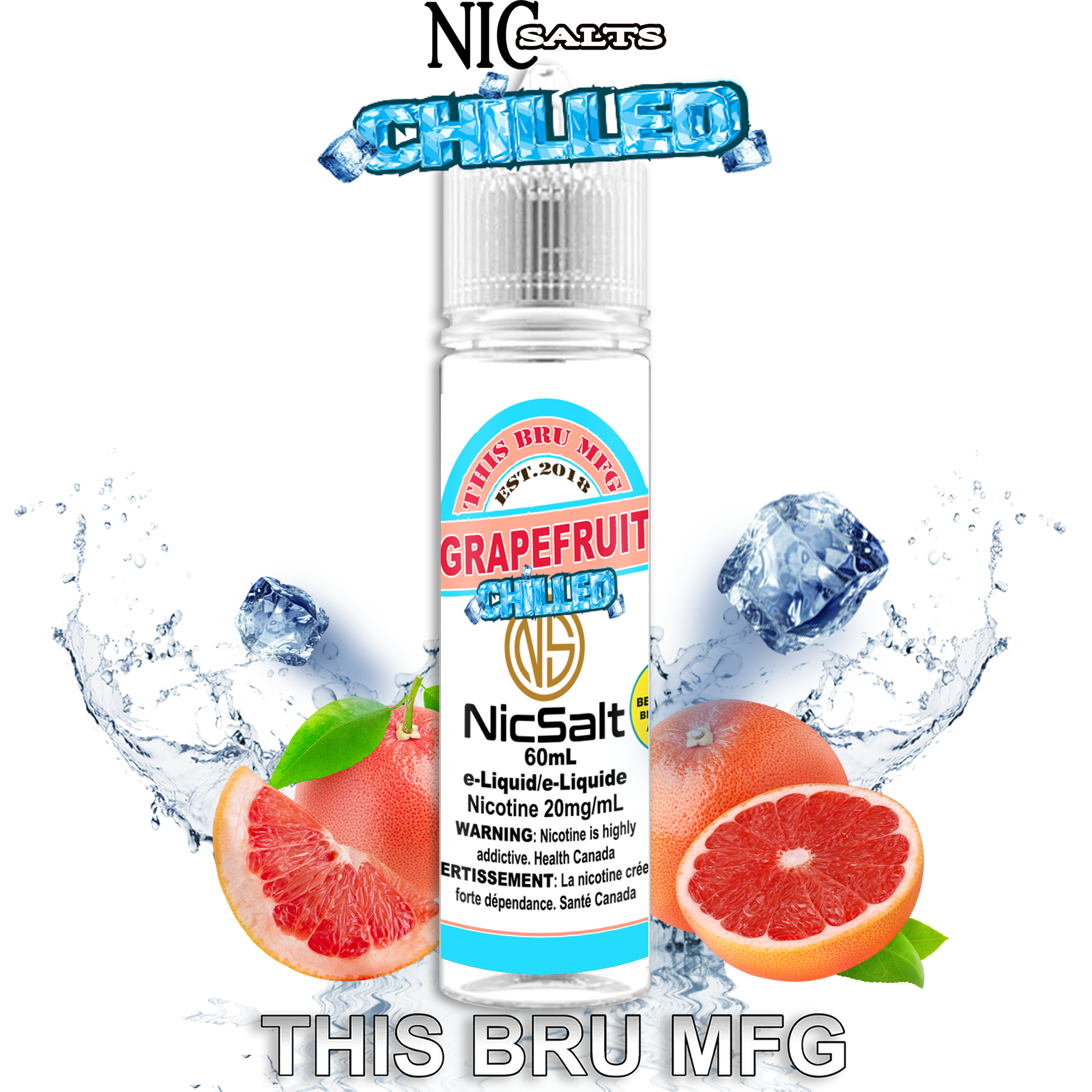 CUSTOM THIS BRU MFG SALT - GRAPEFRUIT CHILLED 60ML