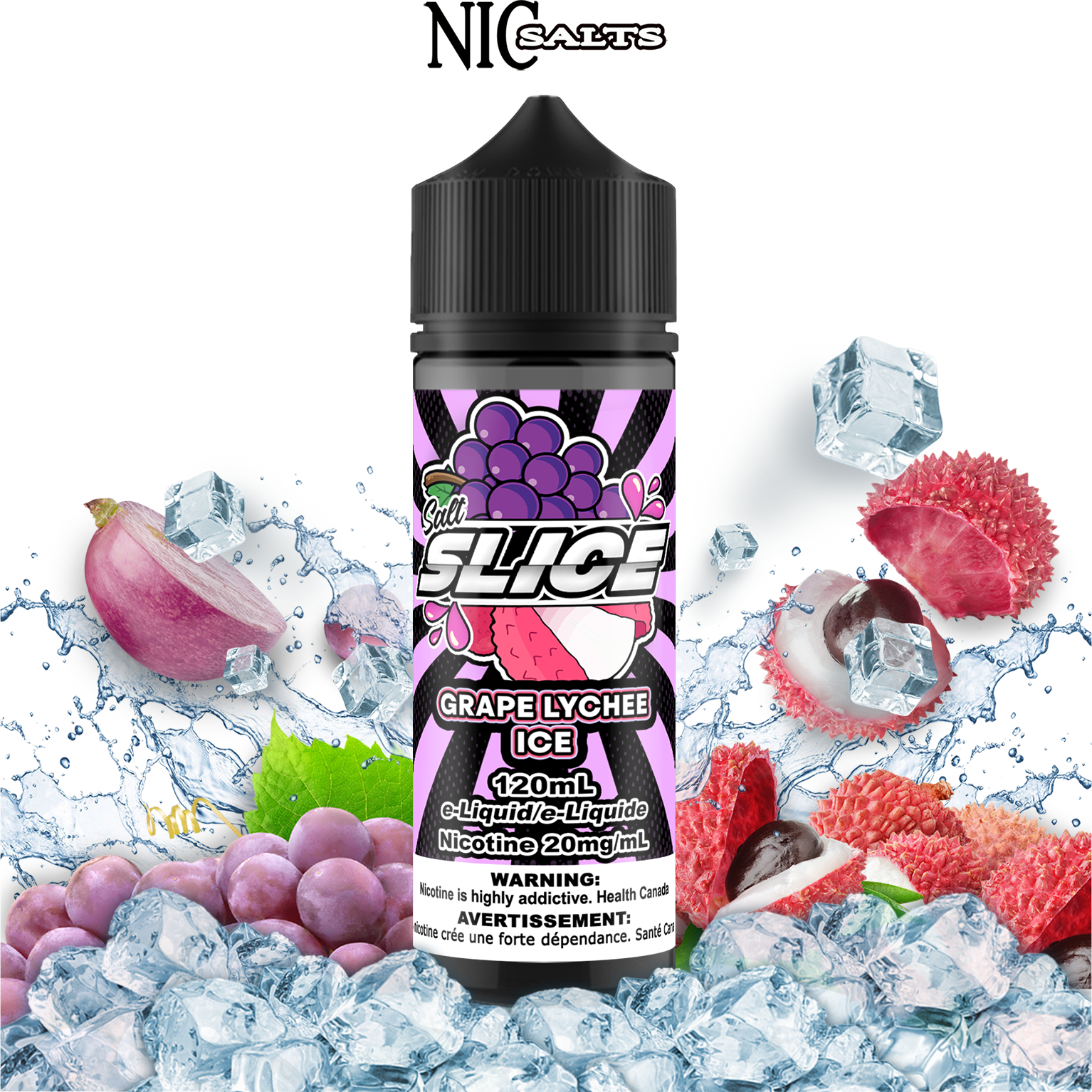 CUSTOM SLICE SALT - GRAPE LYCHEE ICE 120ML