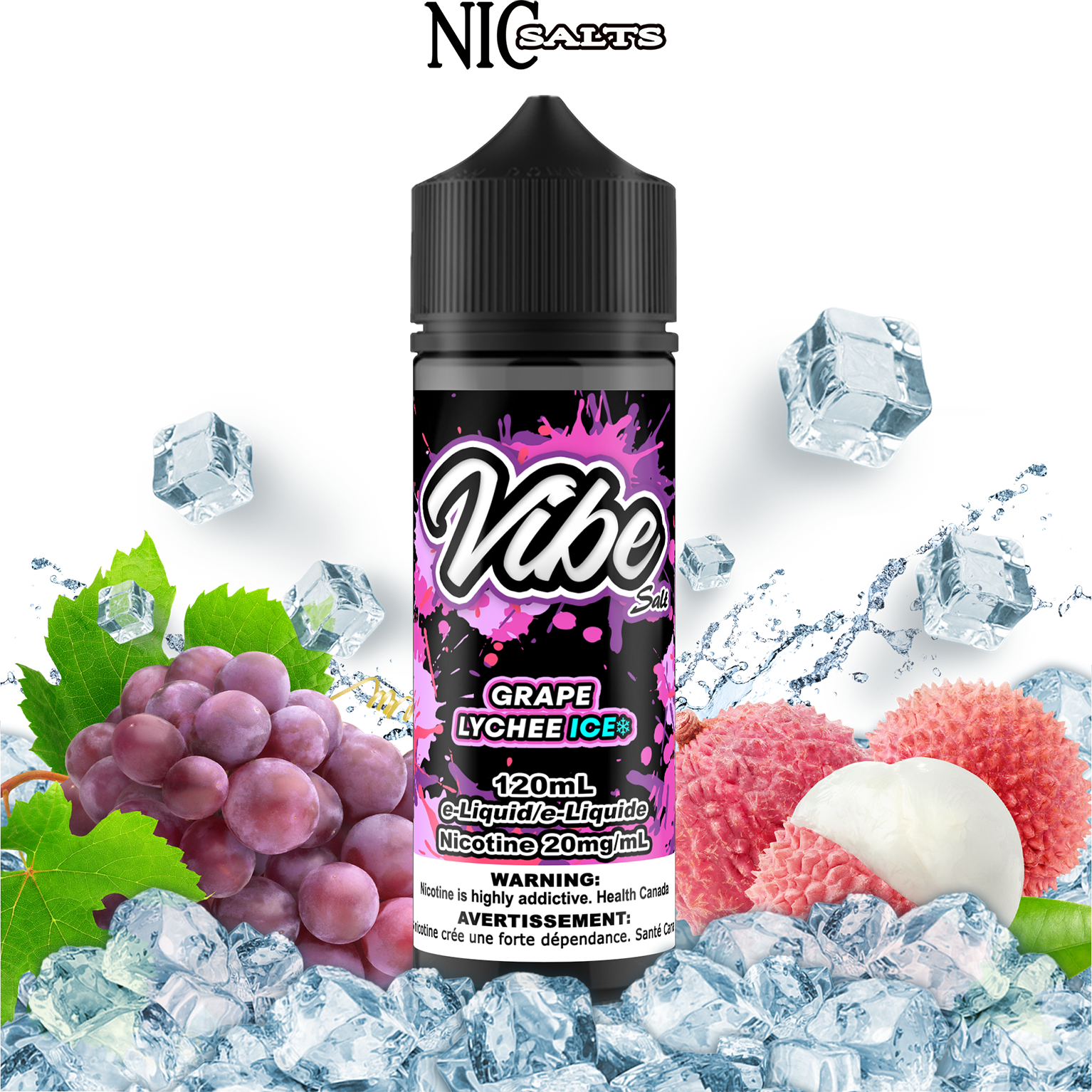 CUSTOM VIBE SALT - GRAPE LYCHEE ICE 120ML