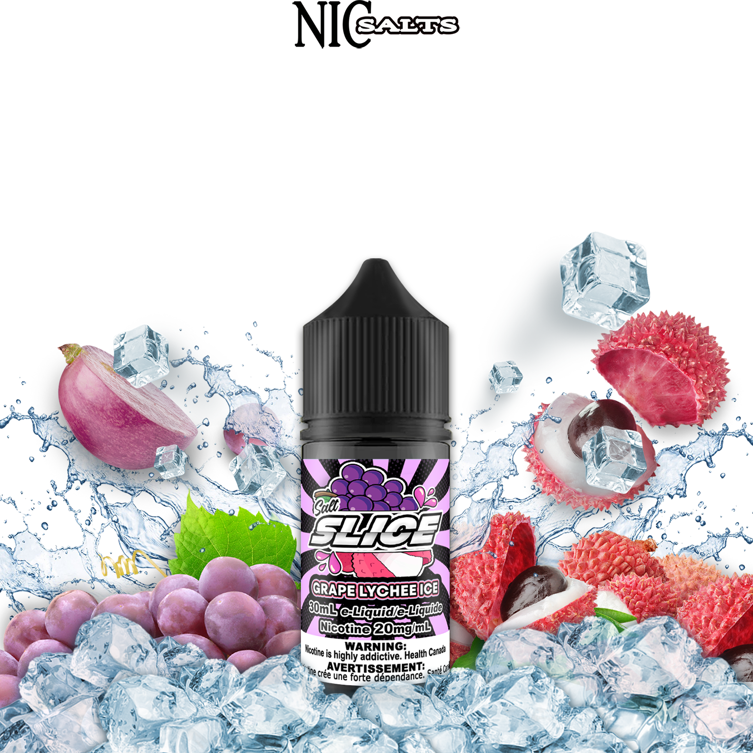 CUSTOM SLICE SALT - GRAPE LYCHEE ICE 30ML