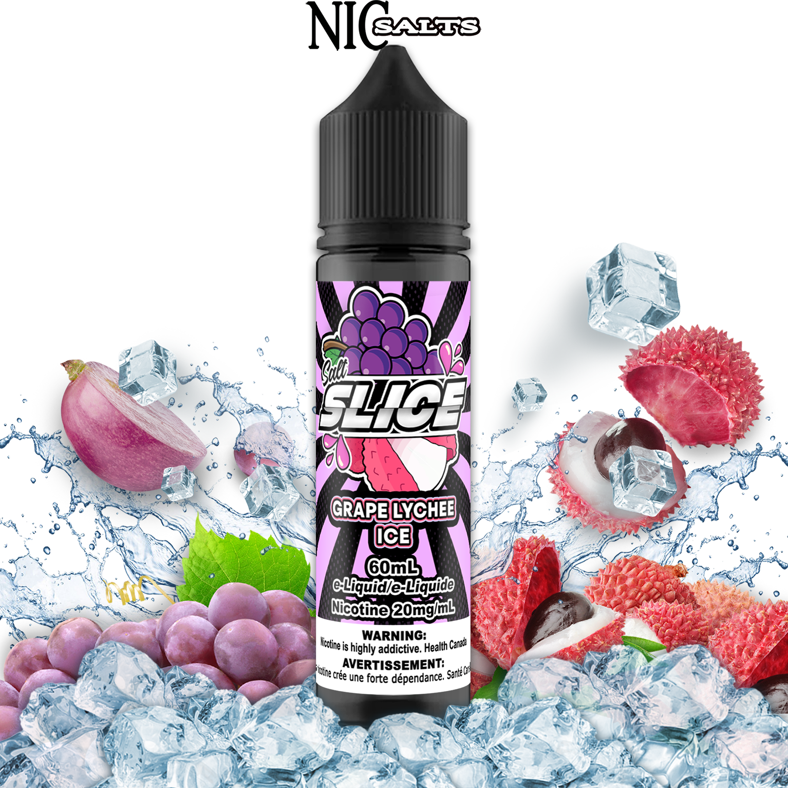 CUSTOM SLICE SALT - GRAPE LYCHEE ICE 60ML