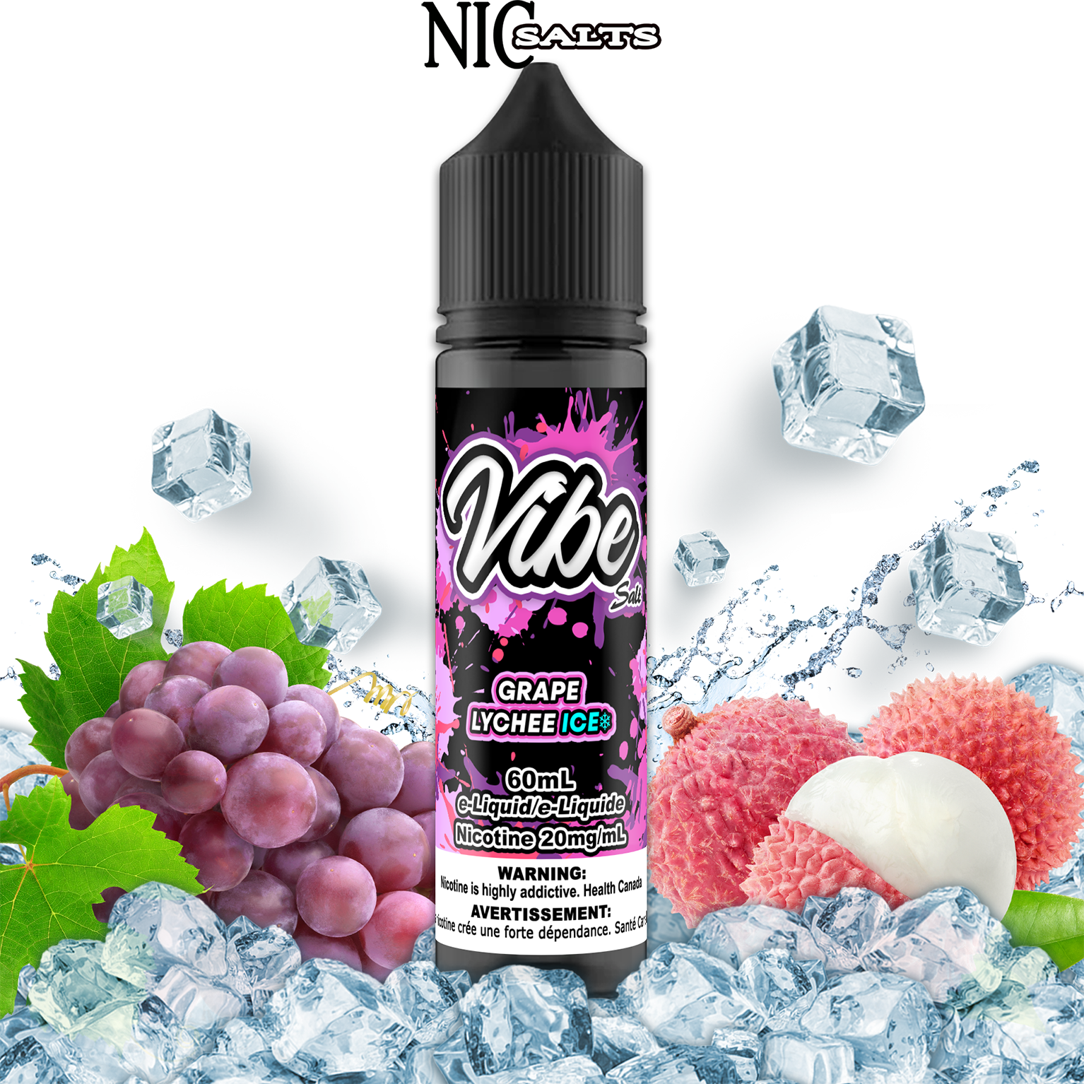 CUSTOM VIBE SALT - GRAPE LYCHEE ICE 60ML