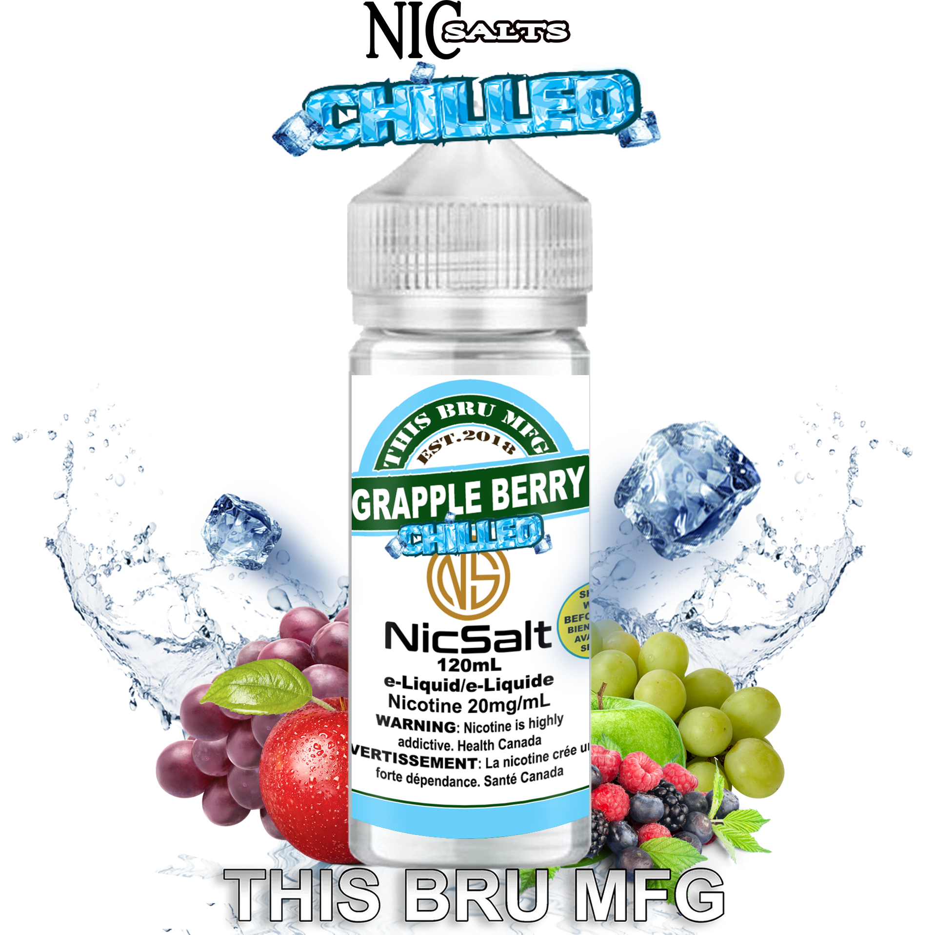 CUSTOM THIS BRU MFG SALT - GRAPPLE BERRY CHILLED 120ML