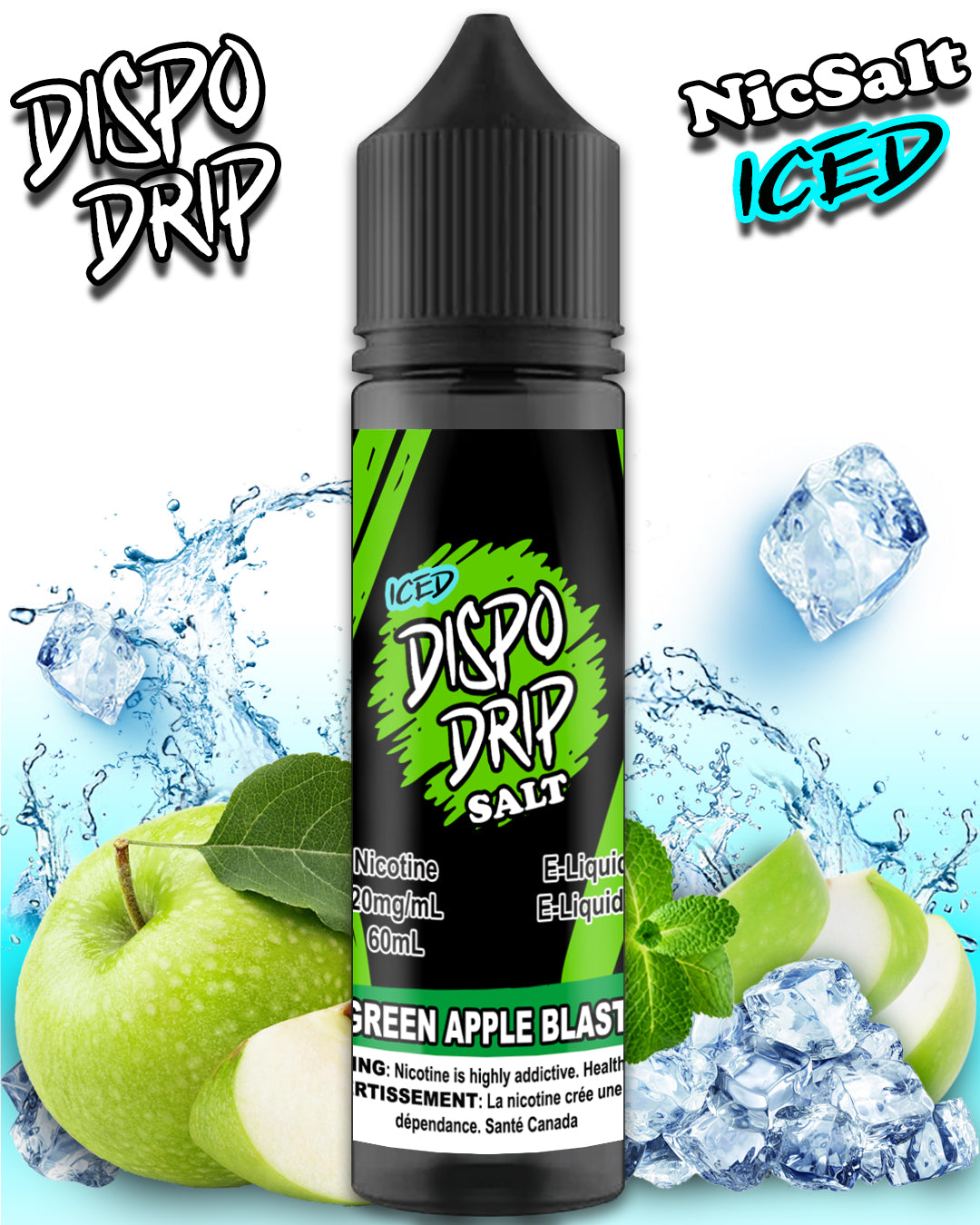 DISPO DRIP ICED - GREEN APPLE BLAST SALT