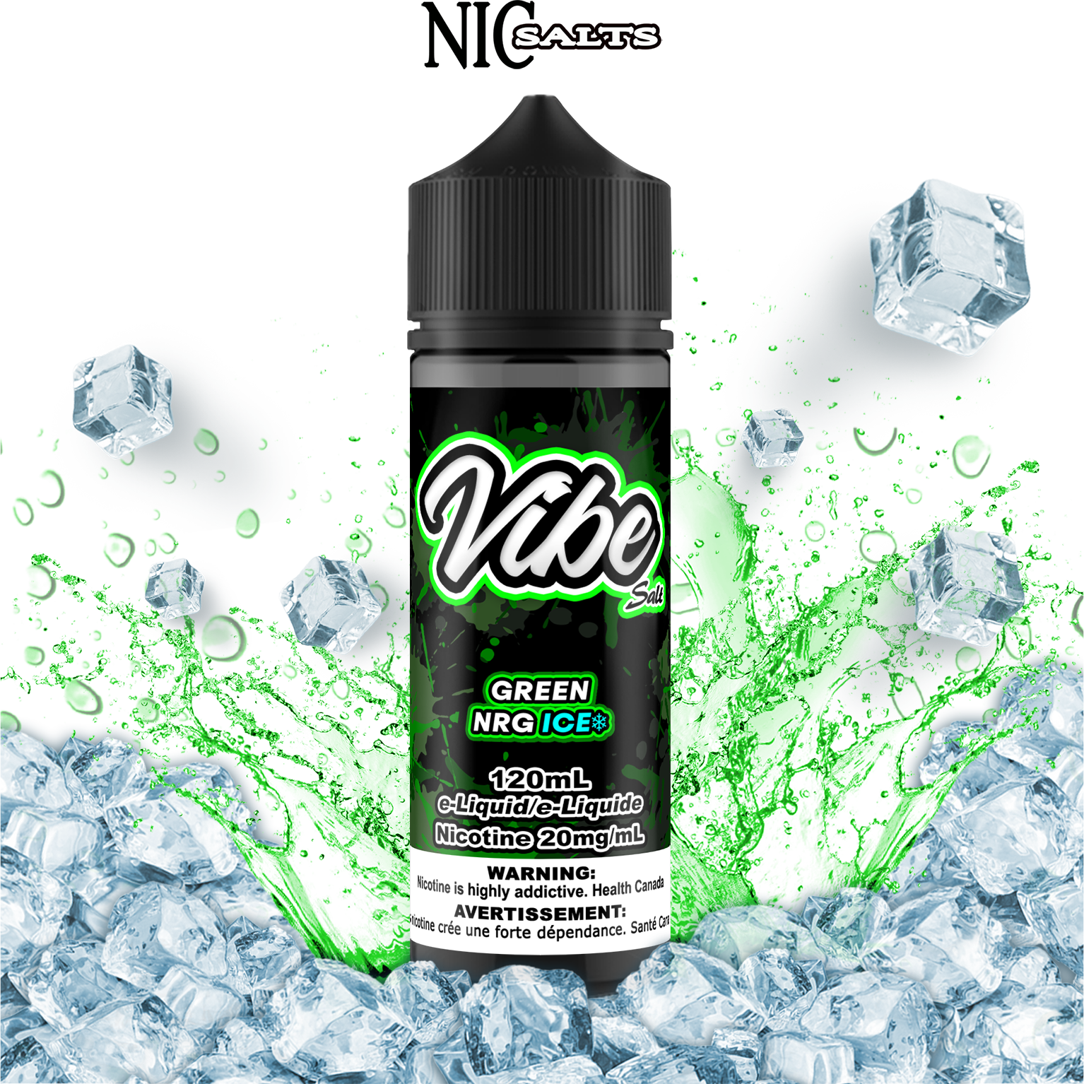 CUSTOM VIBE SALT - GREEN NRG ICE 120ML