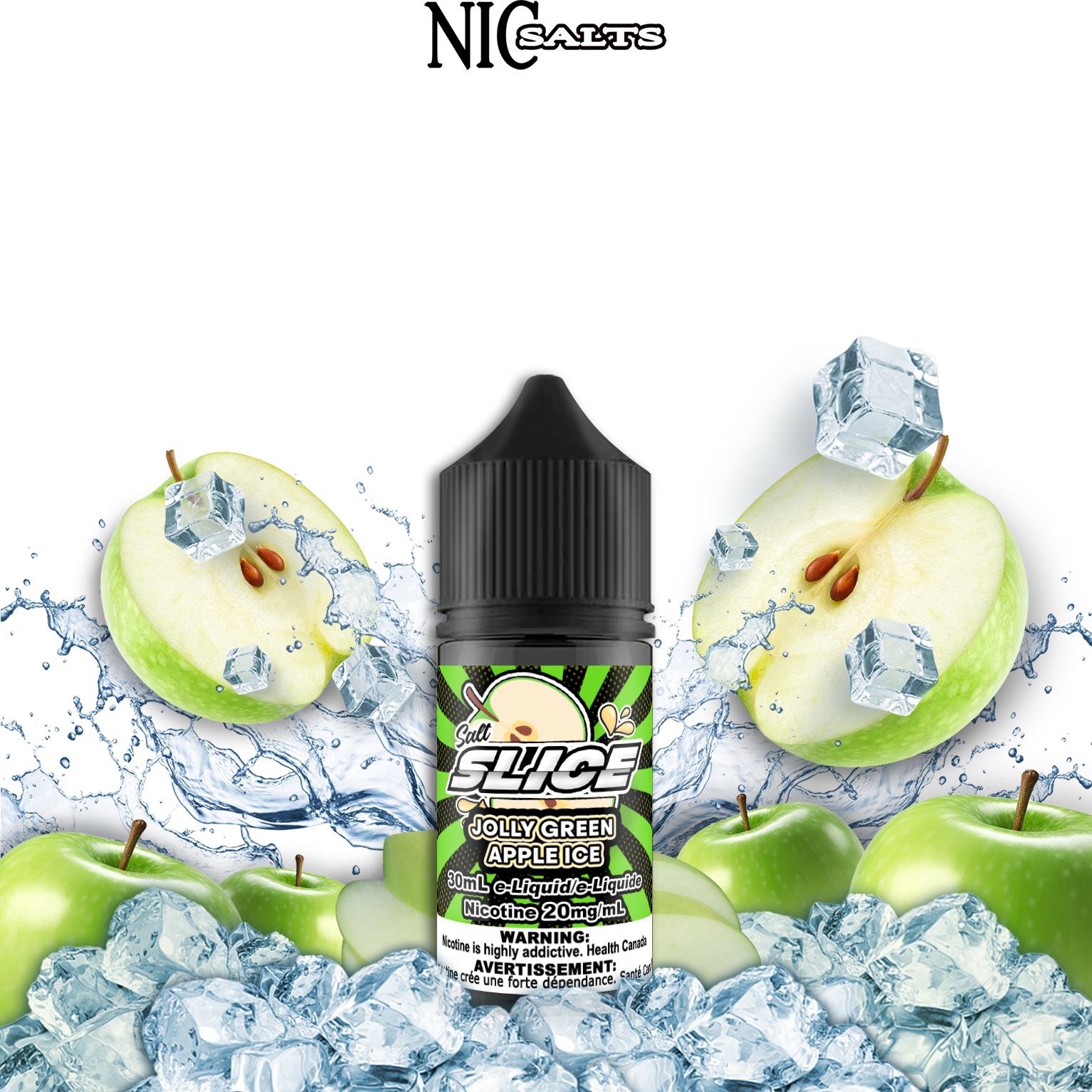 CUSTOM SLICE SALT - JOLLY GREEN APPLE ICE 30ML