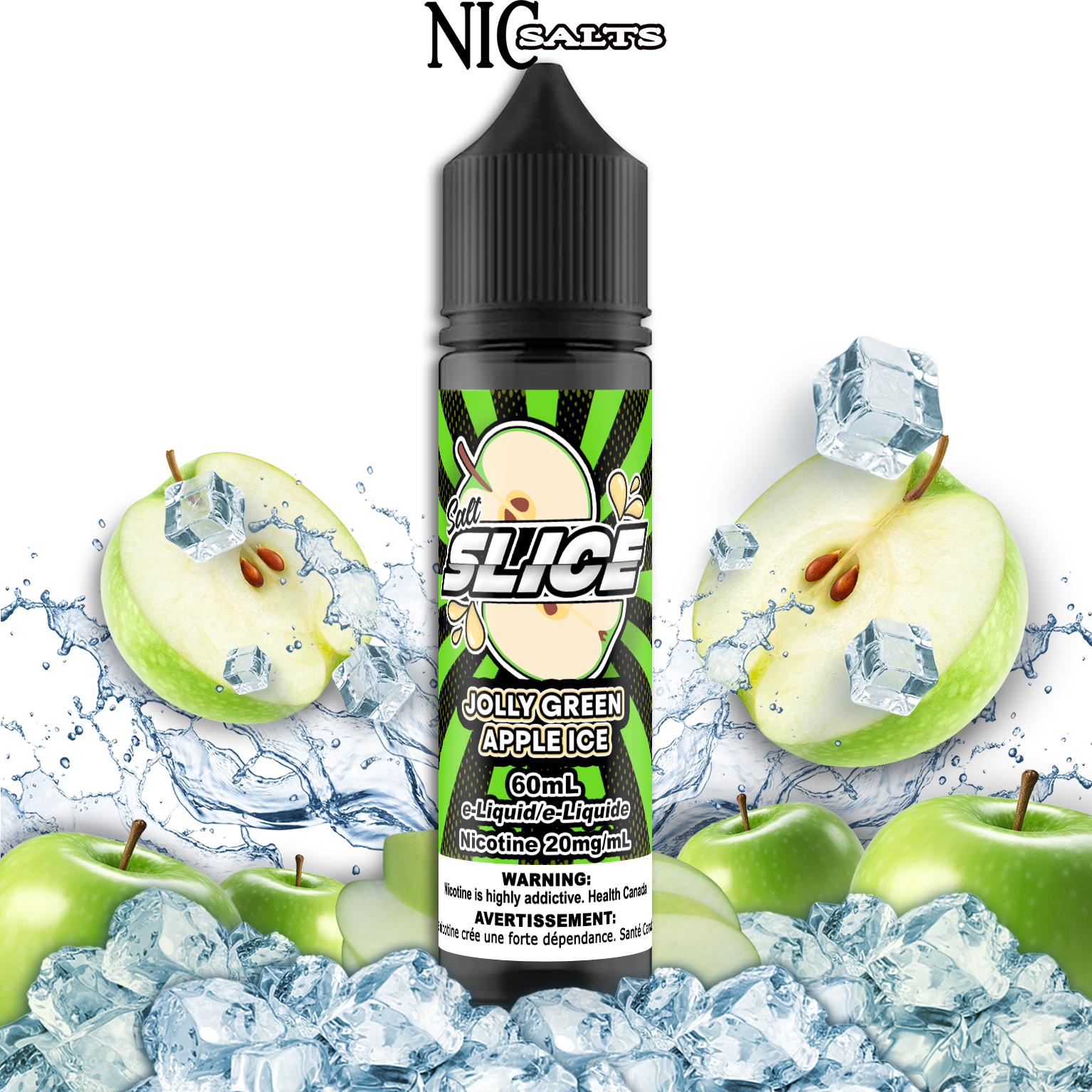 CUSTOM SLICE SALT - JOLLY GREEN APPLE ICE 60ML