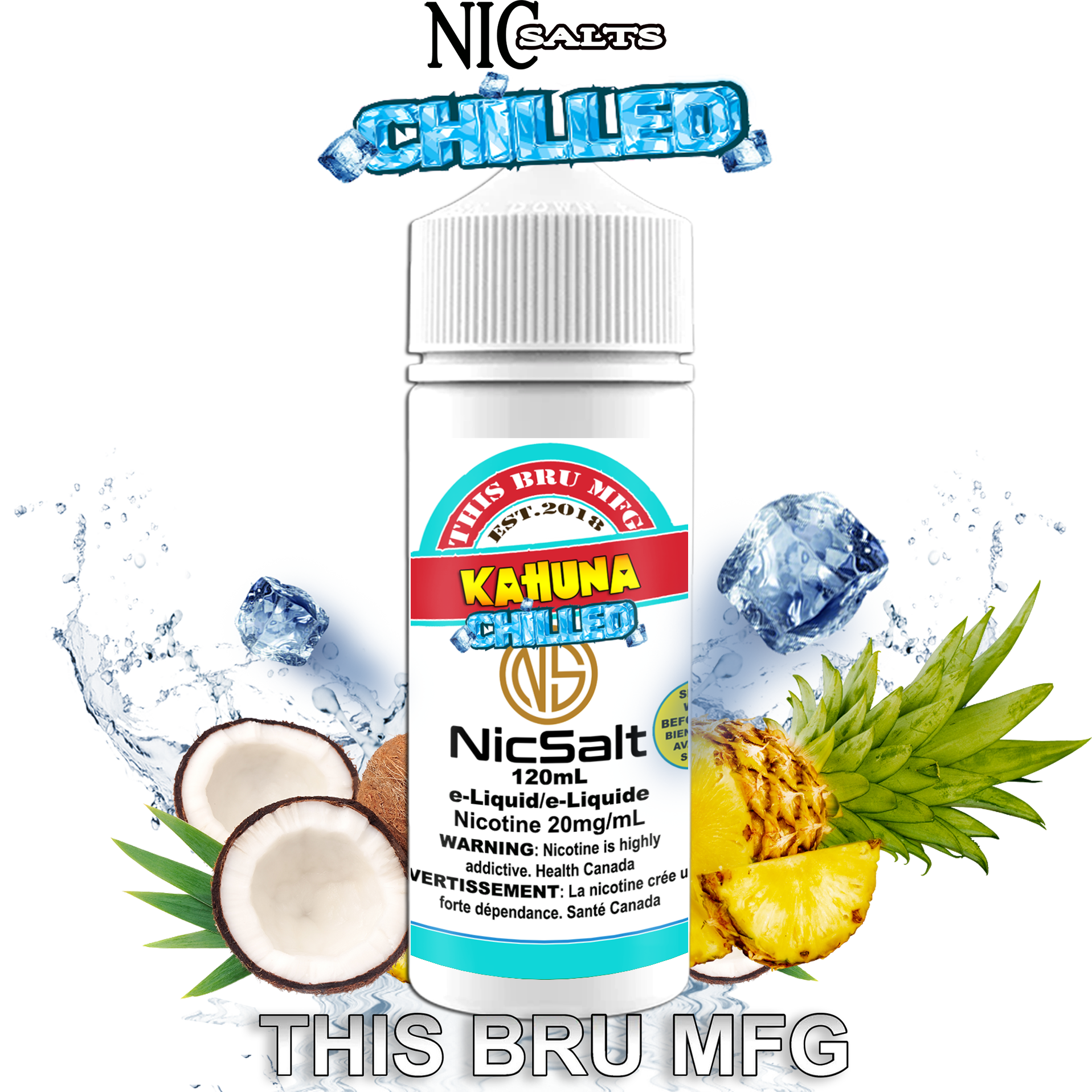 CUSTOM THIS BRU MFG SALT - KAHUNA CHILLED 120ML