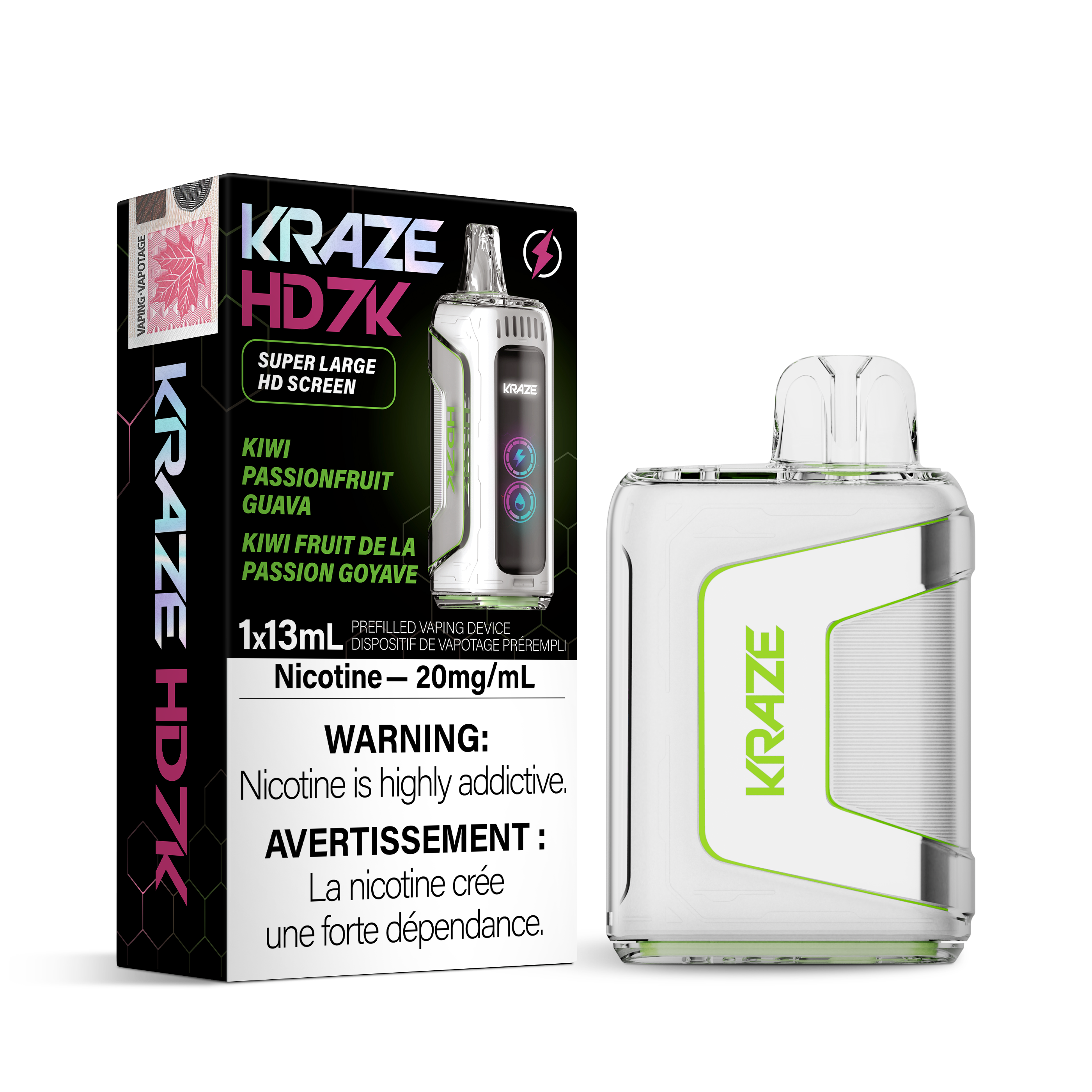 KRAZE HD 7000 KIWI PASSIONFRUIT GUAVA 20MG