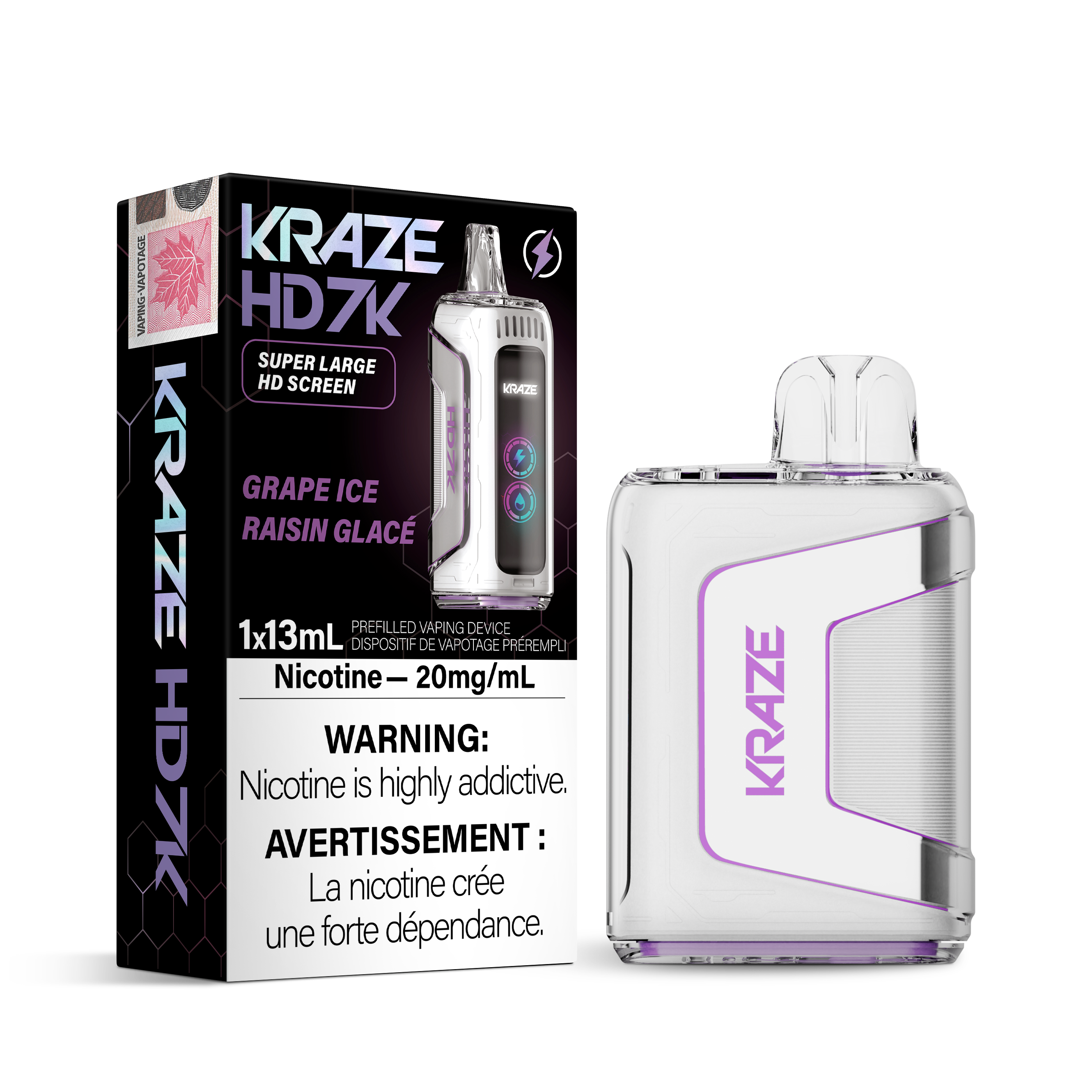 KRAZE HD 7000 GRAPE ICE 20MG