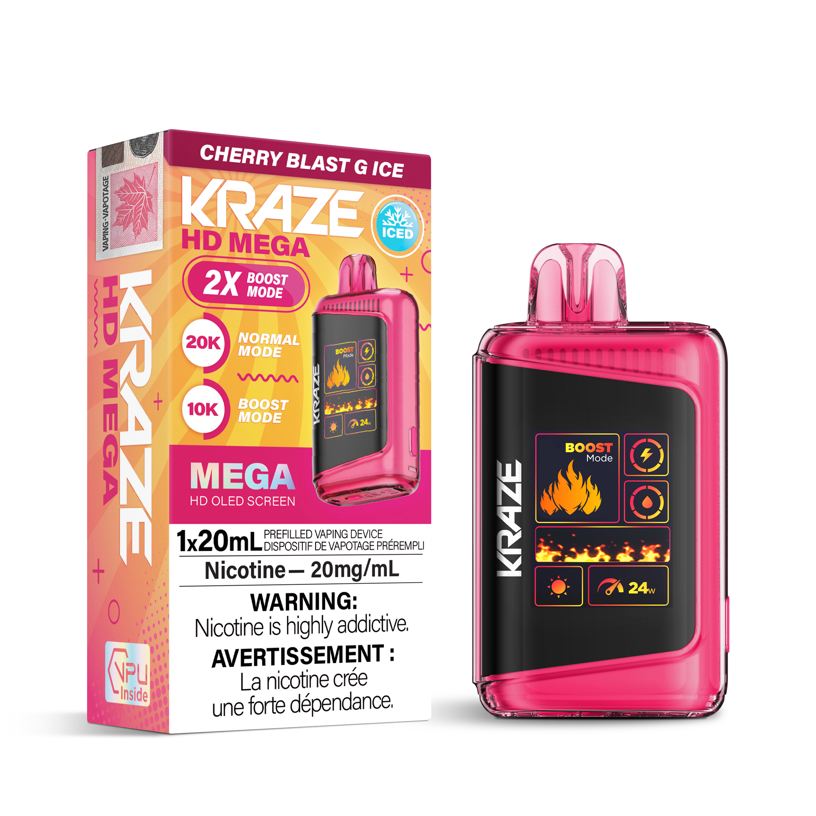 KRAZE HD MEGA 20K CHERRY BLAST G ICE