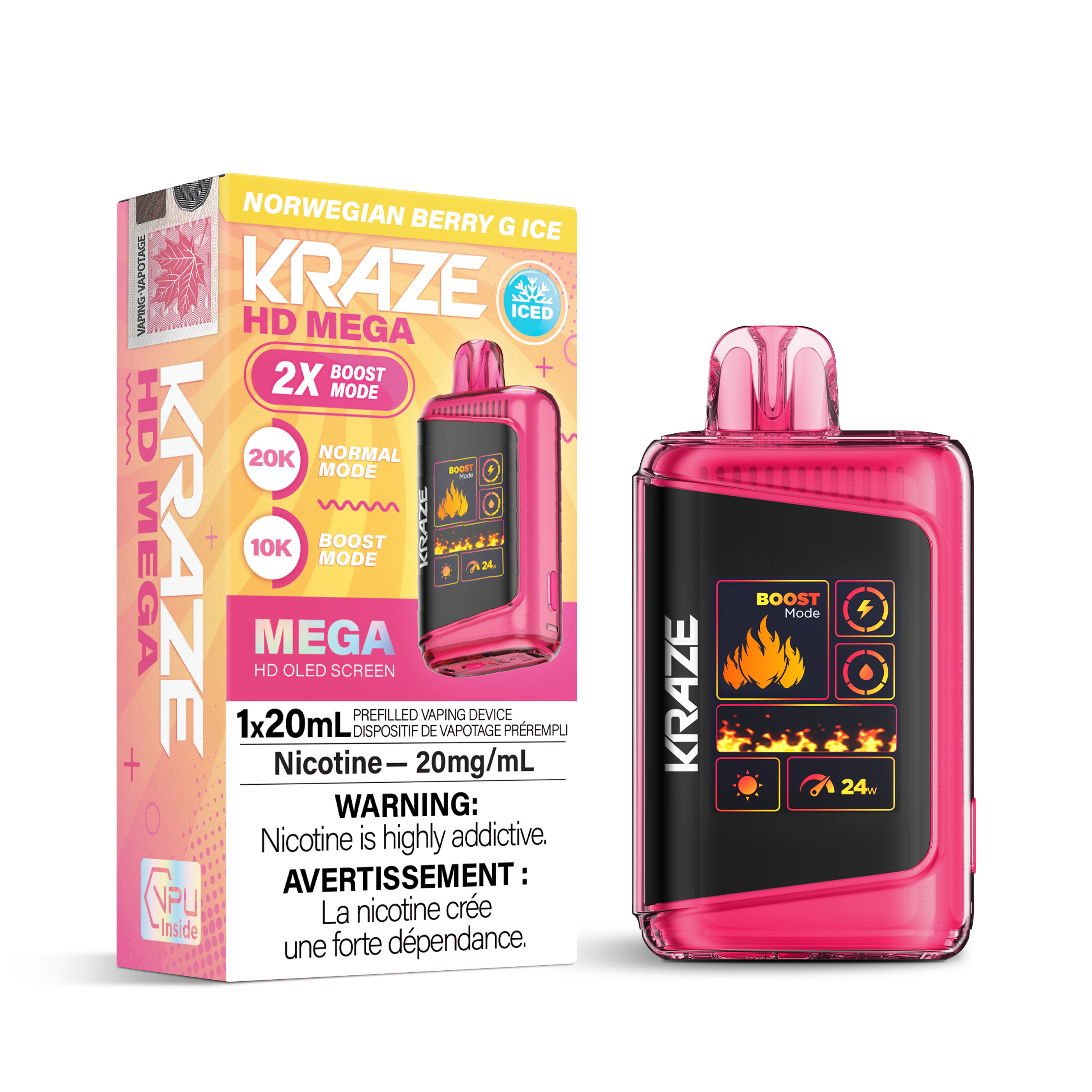 KRAZE HD MEGA 20K NORWEIGAN BERRY G ICE