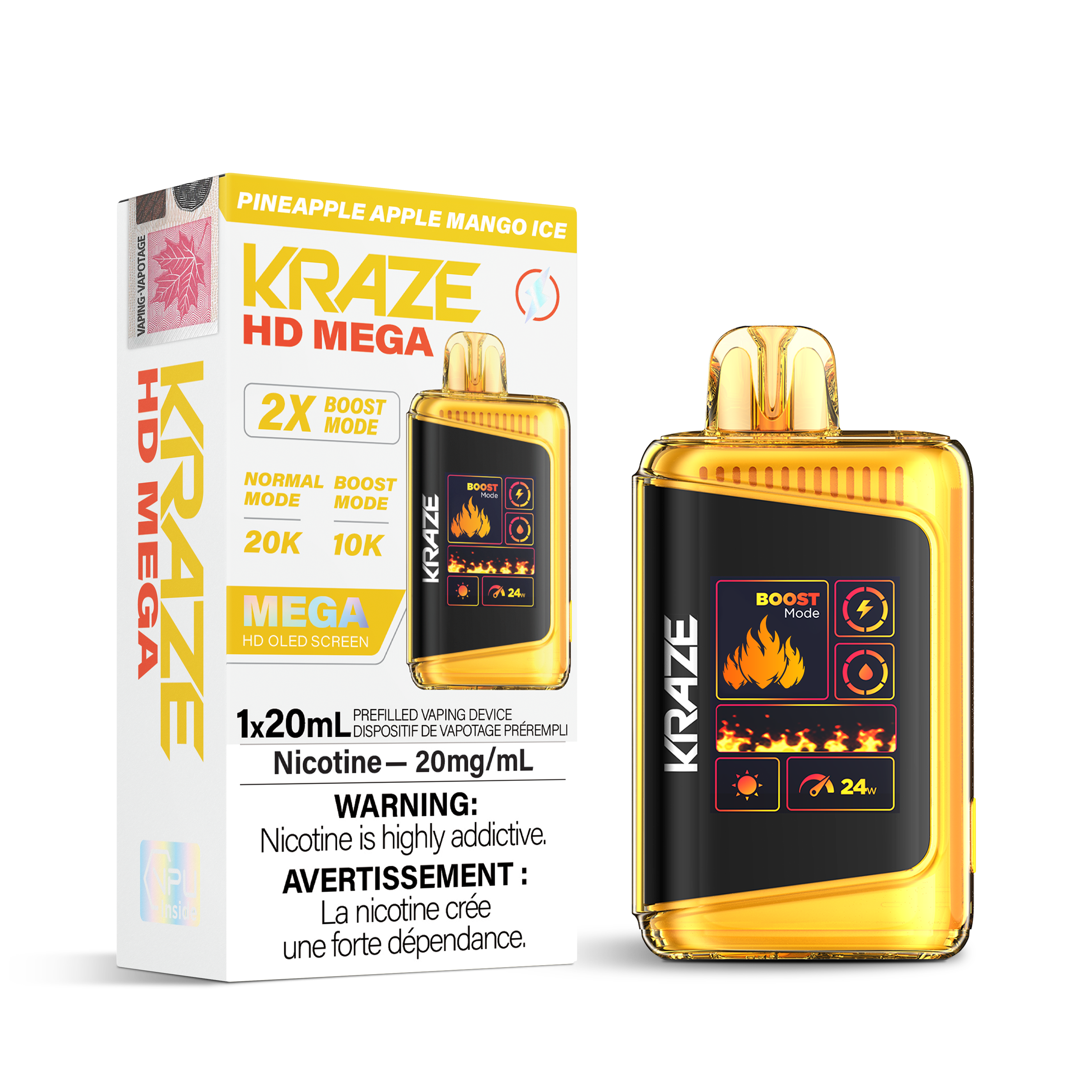 KRAZE HD MEGA 20K PINEAPPLE APPLE MANGO ICE