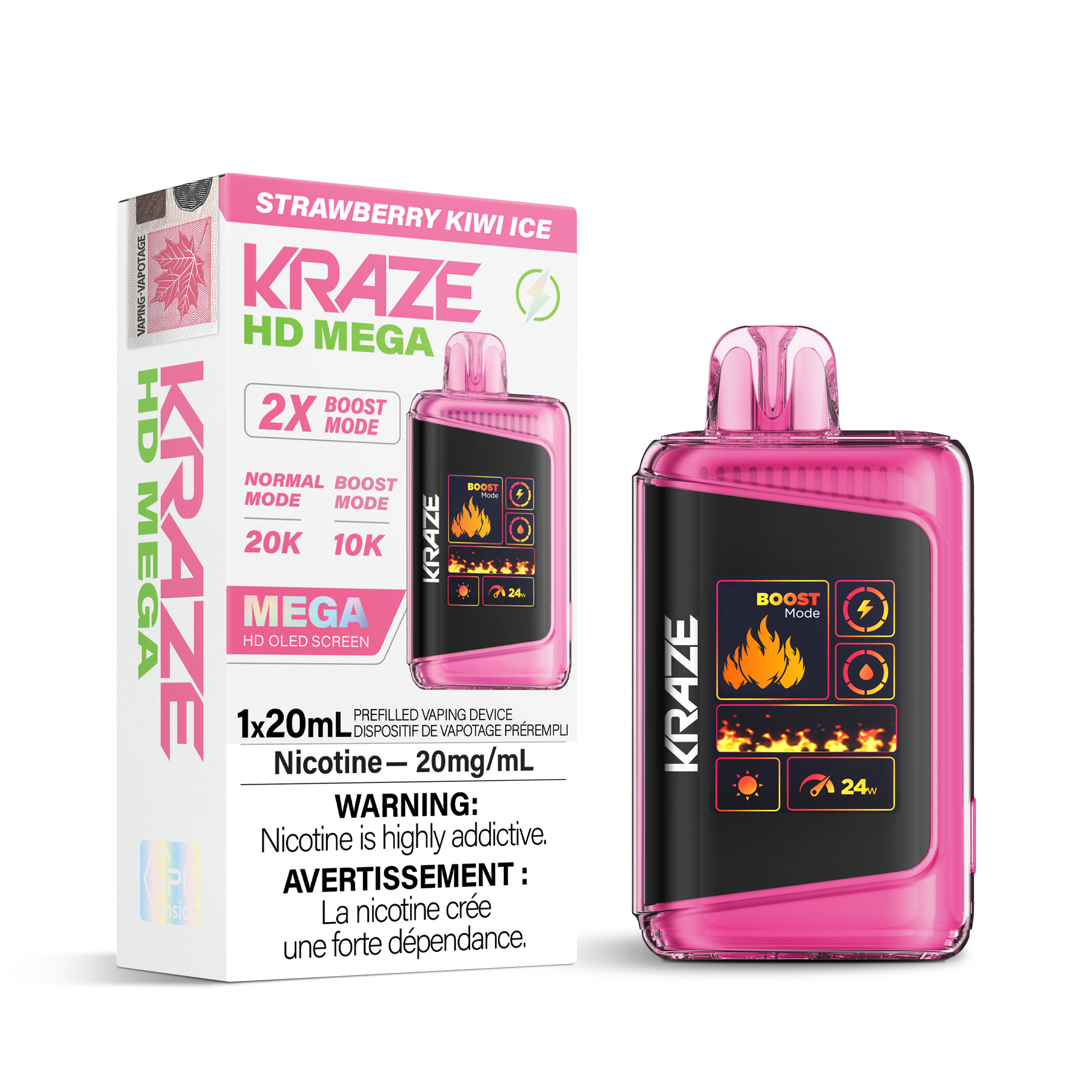 KRAZE HD MEGA 20K STRAWBERRY KIWI ICE