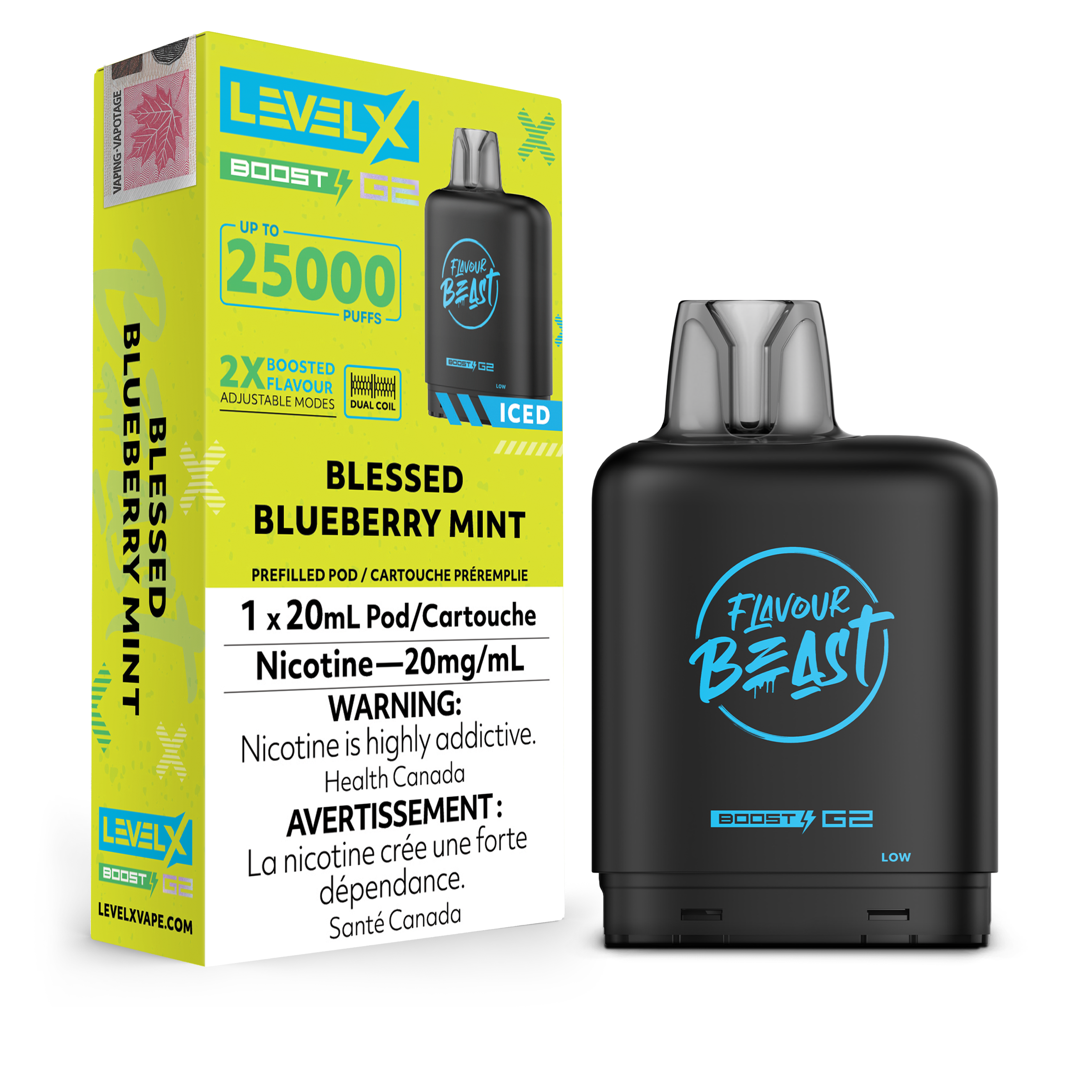 LEVEL X BOOST FLAVOUR BEAST BLESSED BLUEBERRY MINT 20MG